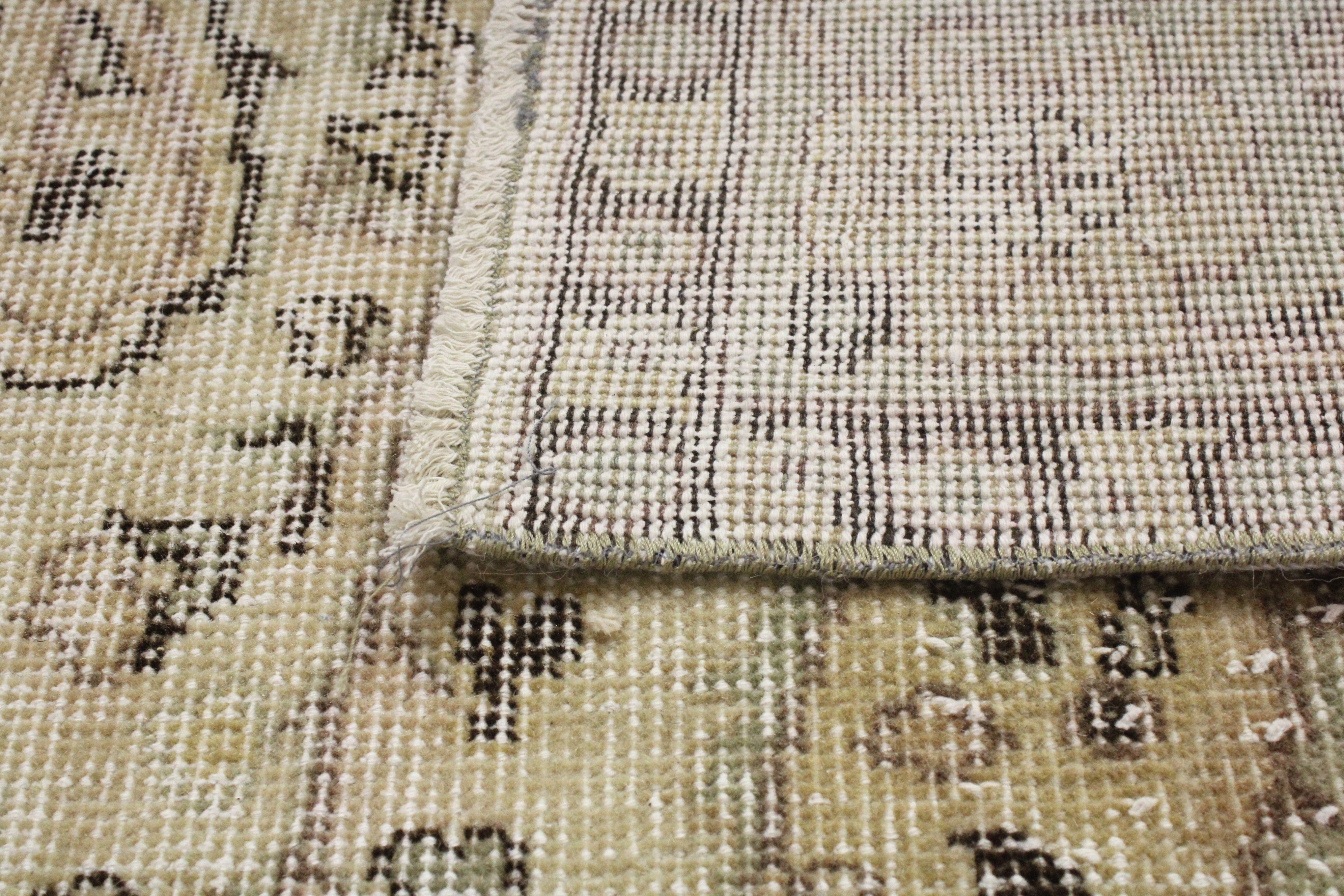 Turkish Vintage Hand-Knotted Wool Rug