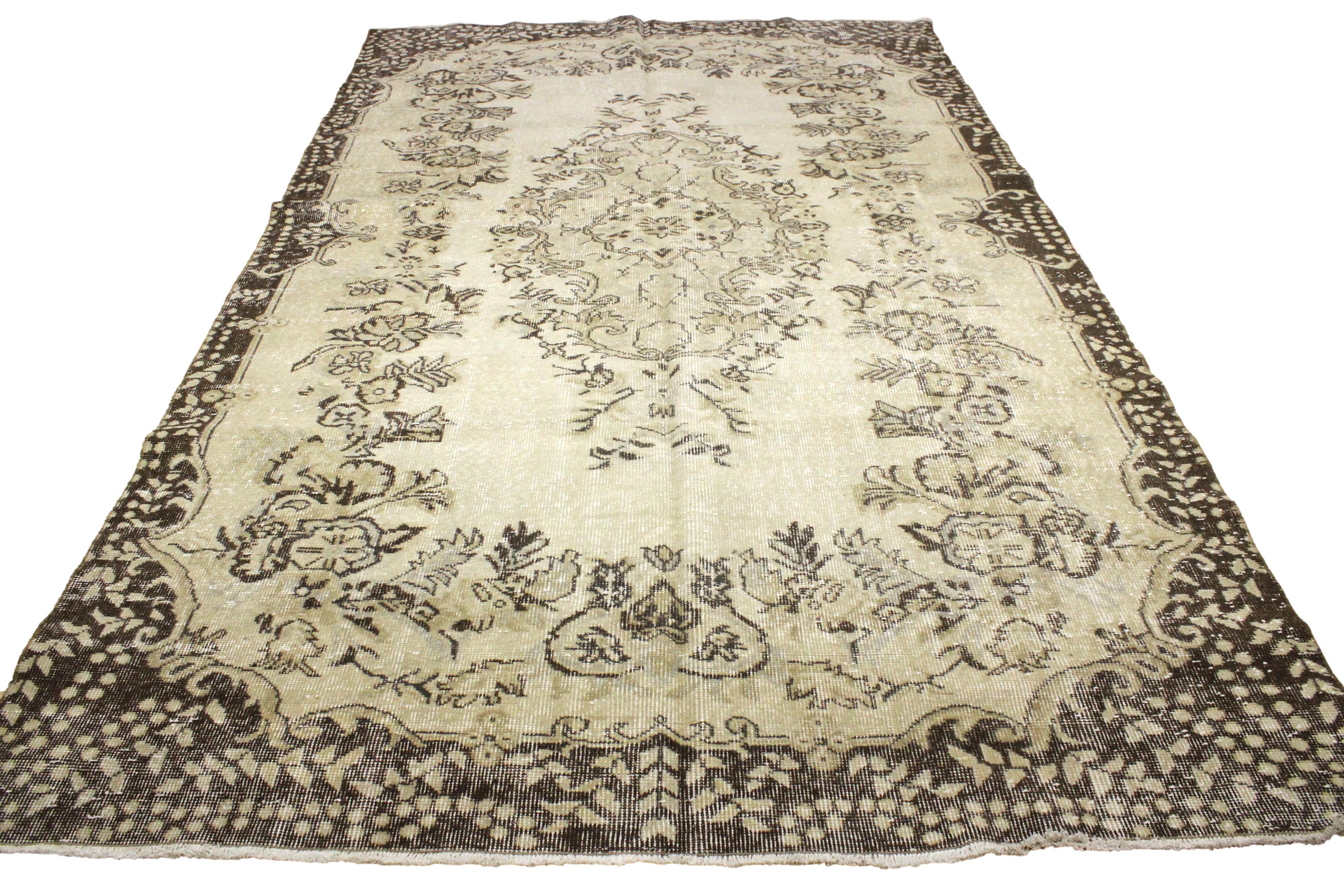Turkish Vintage Hand-Knotted Wool Rug