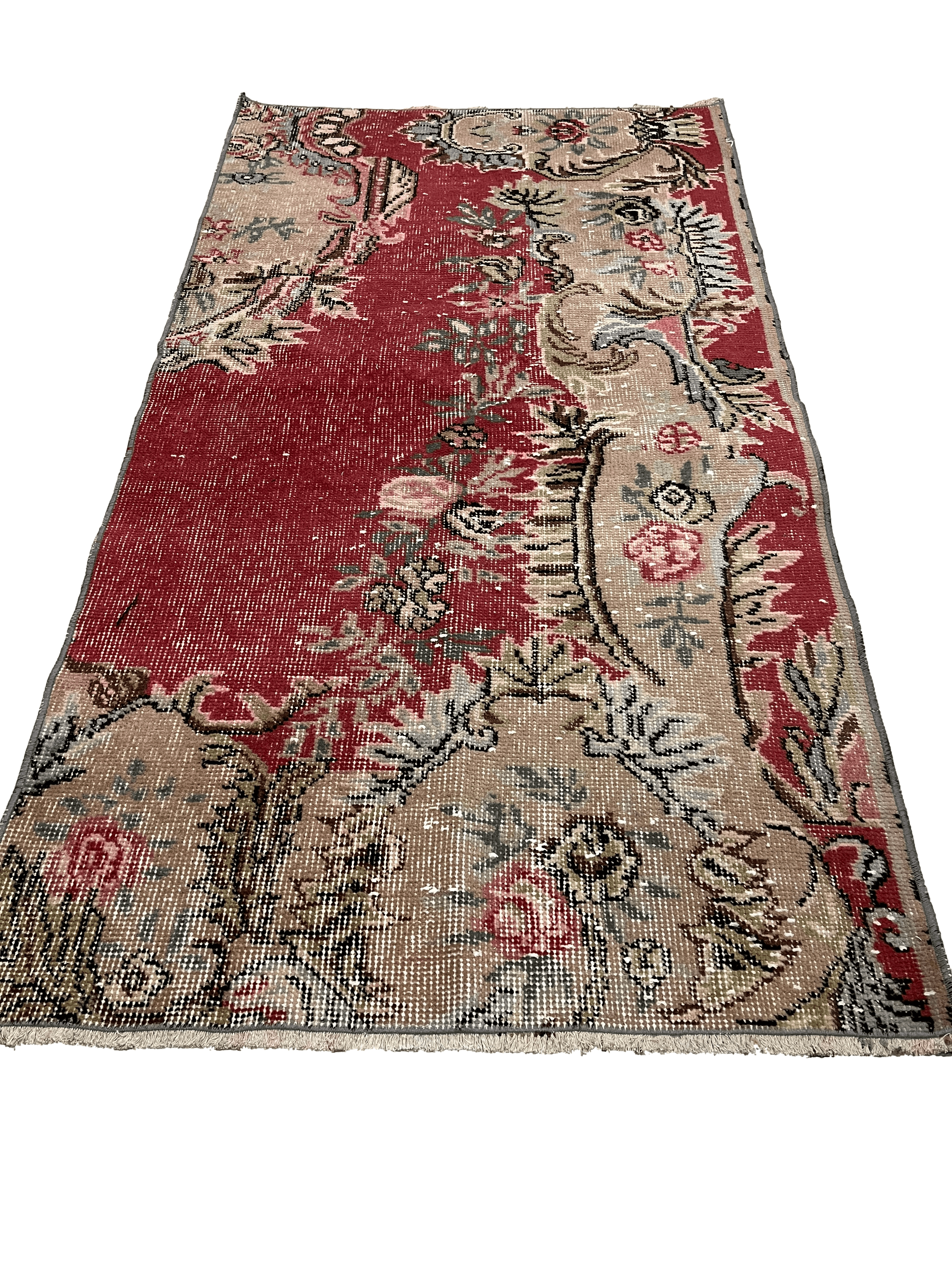 Turkish Vintage Hand-Knotted Wool Rug
