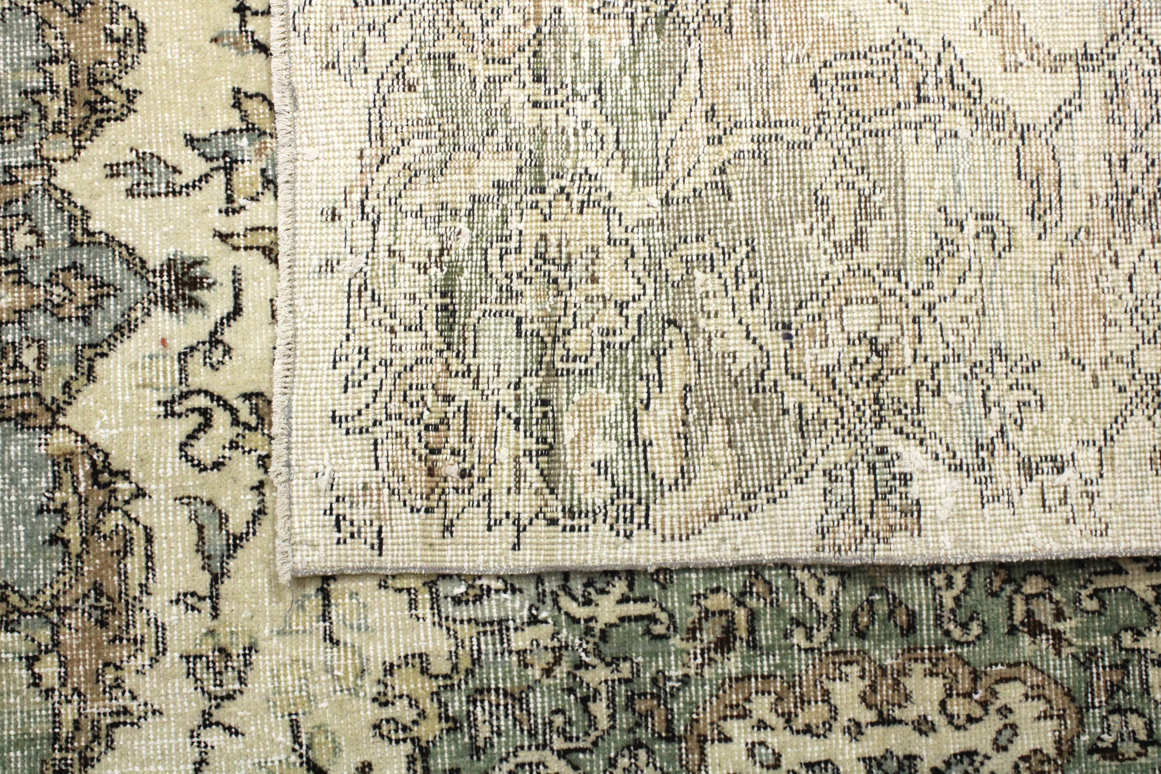 Turkish Vintage Hand-Knotted Wool Rug