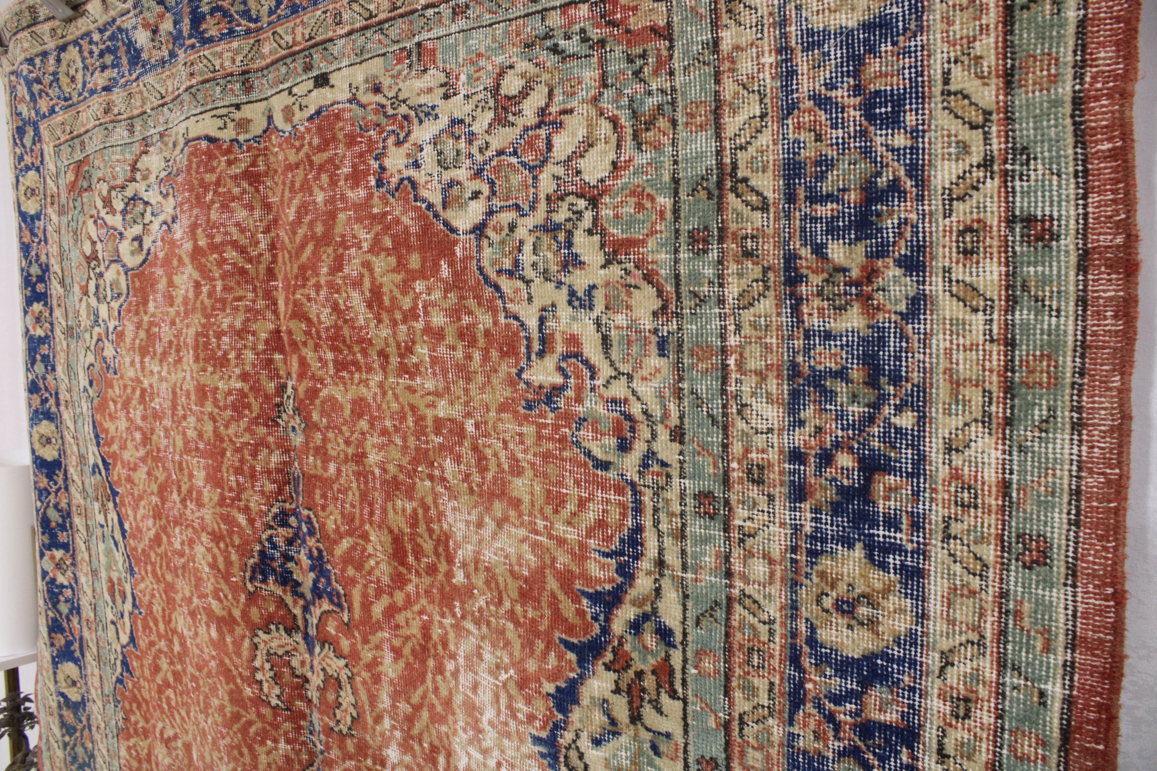 Turkish Vintage Hand-Knotted Wool Rug