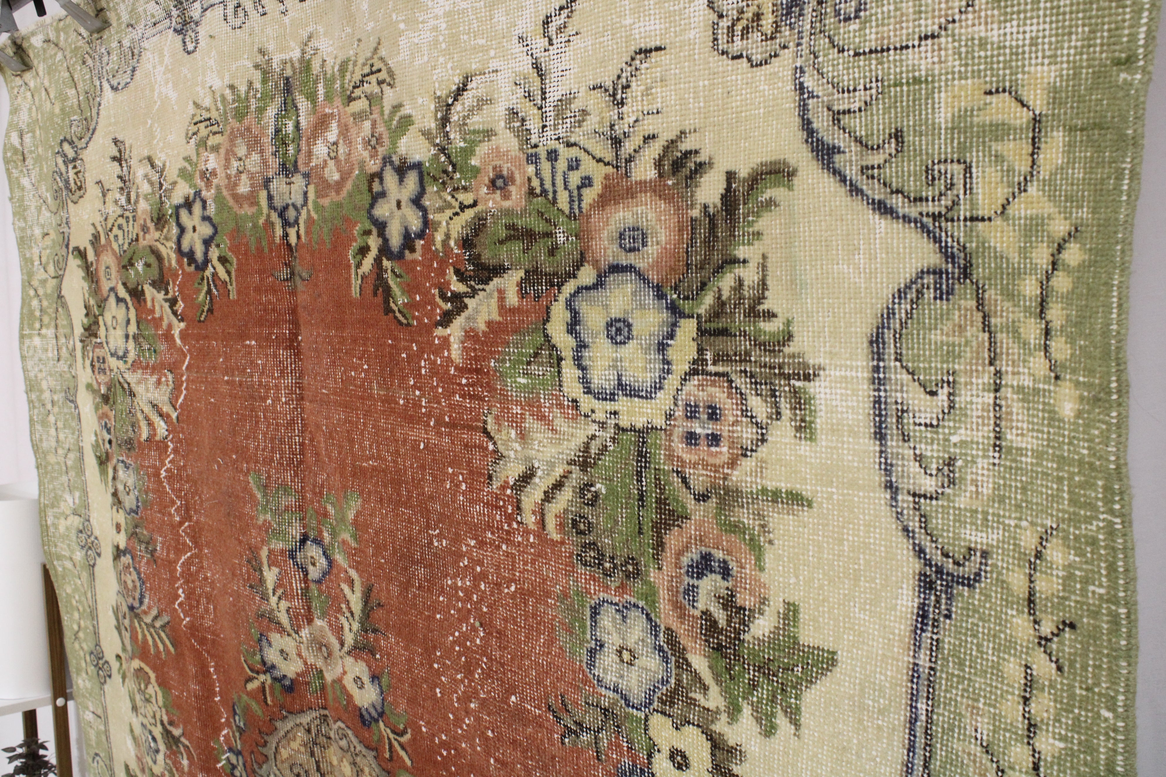 Turkish Vintage Hand-Knotted Wool Rug