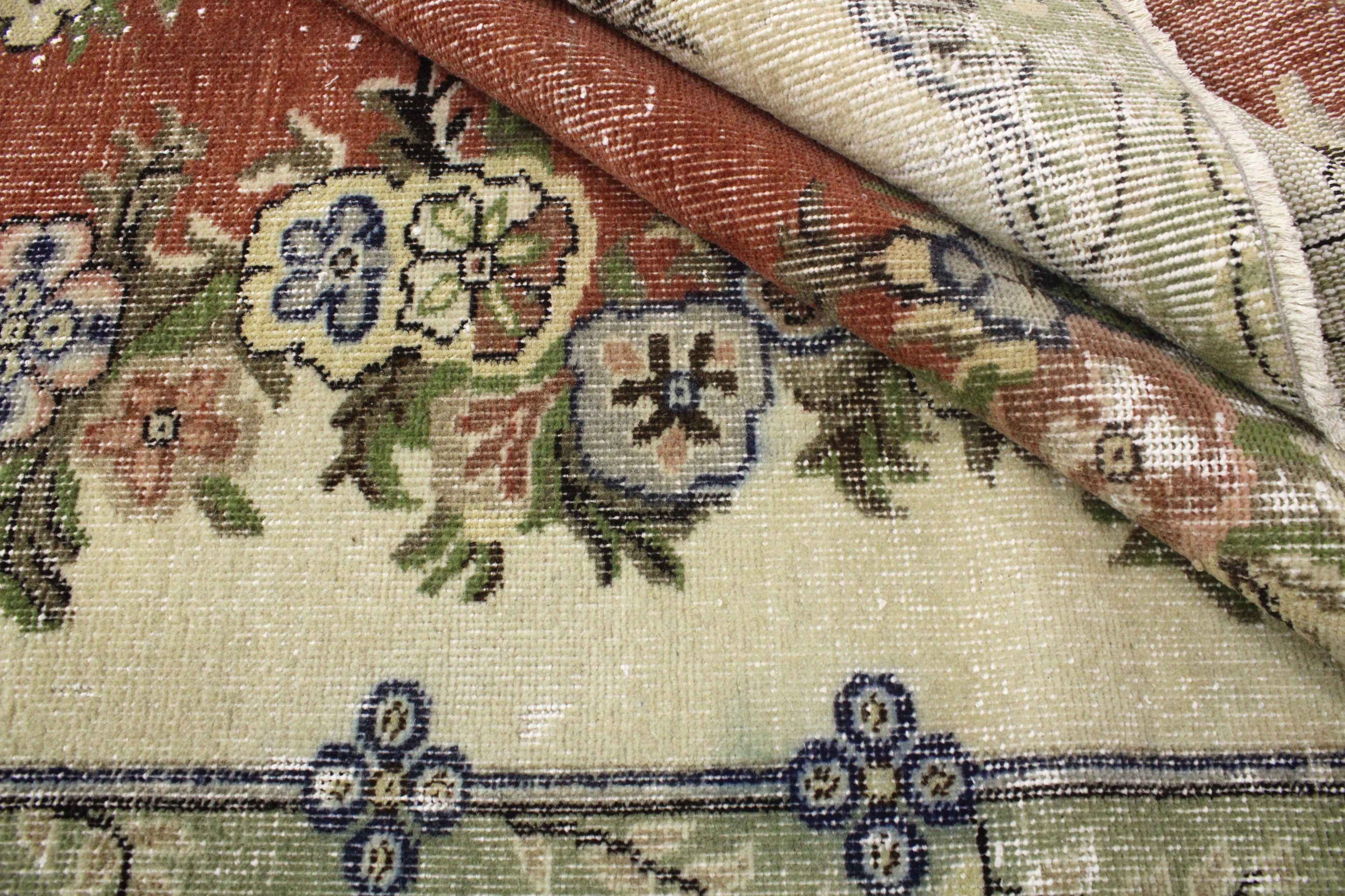 Turkish Vintage Hand-Knotted Wool Rug