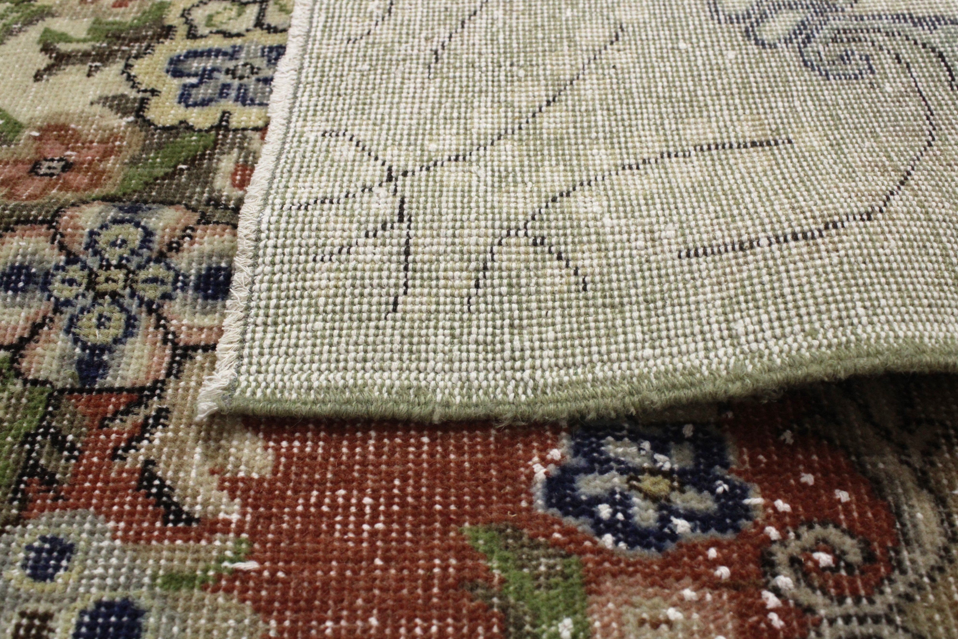 Turkish Vintage Hand-Knotted Wool Rug