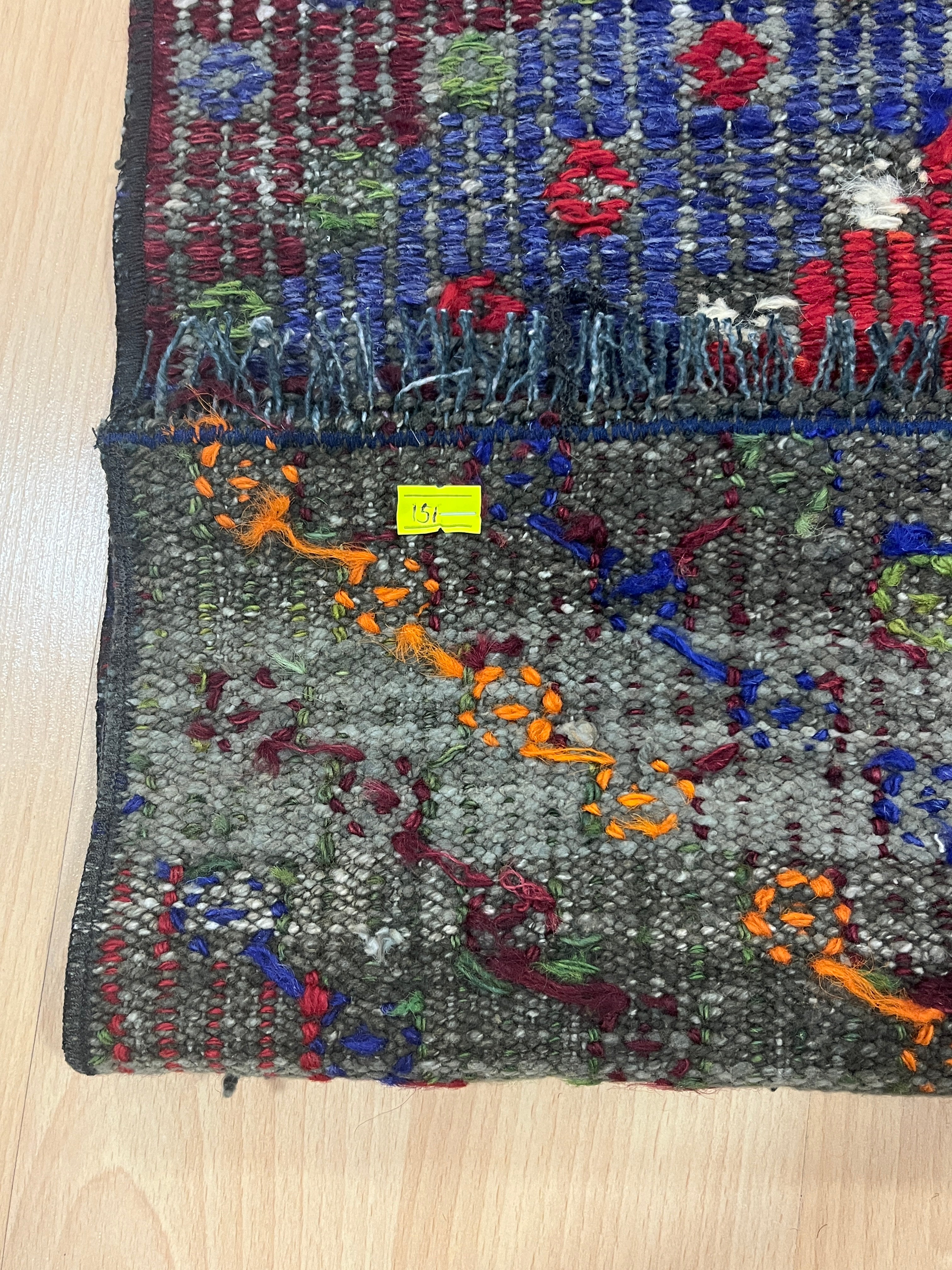 El Dokuma Anadolu Kök Boya Yün Kilim