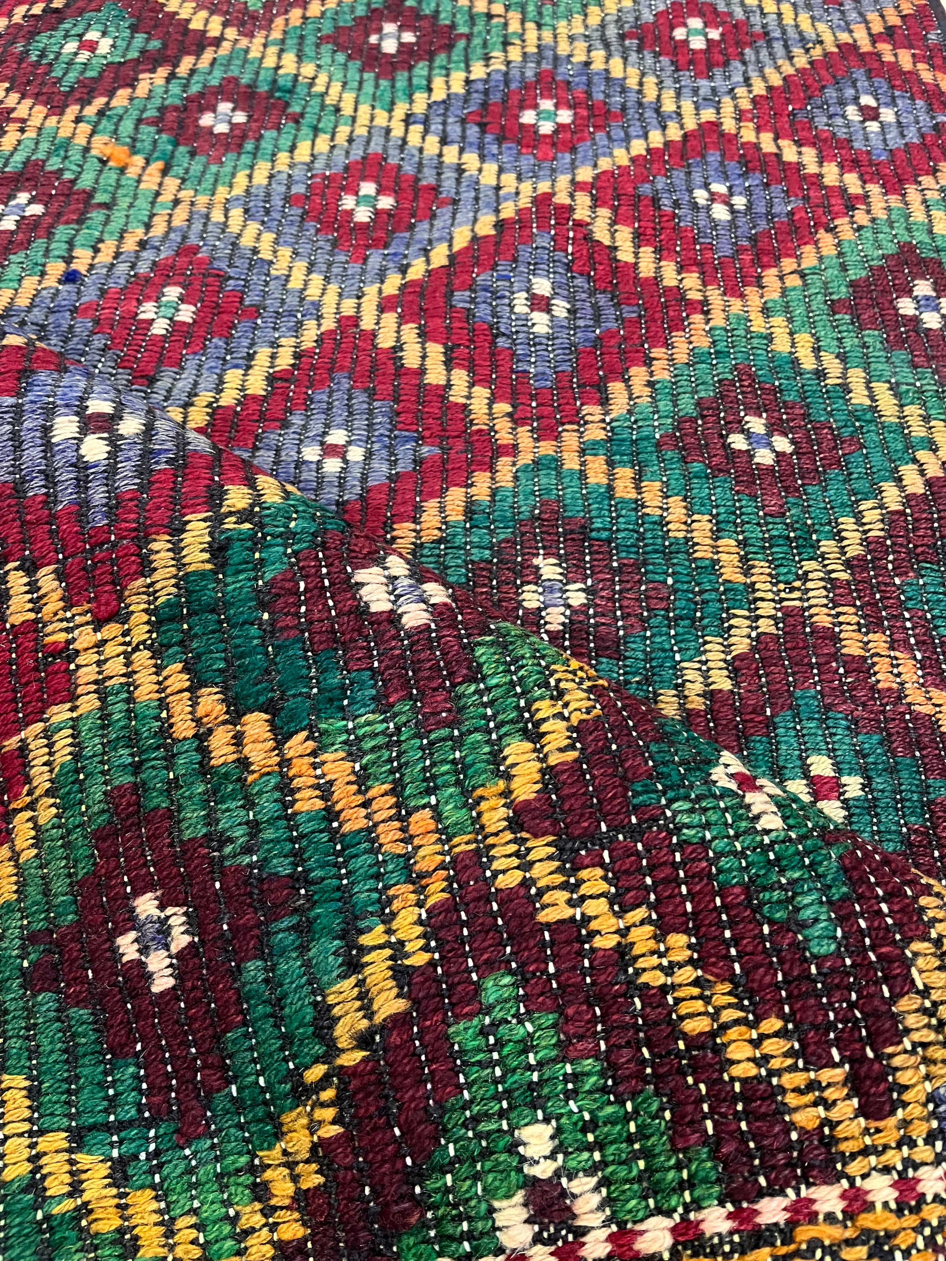 El Dokuma Anadolu Kök Boya Yün Kilim