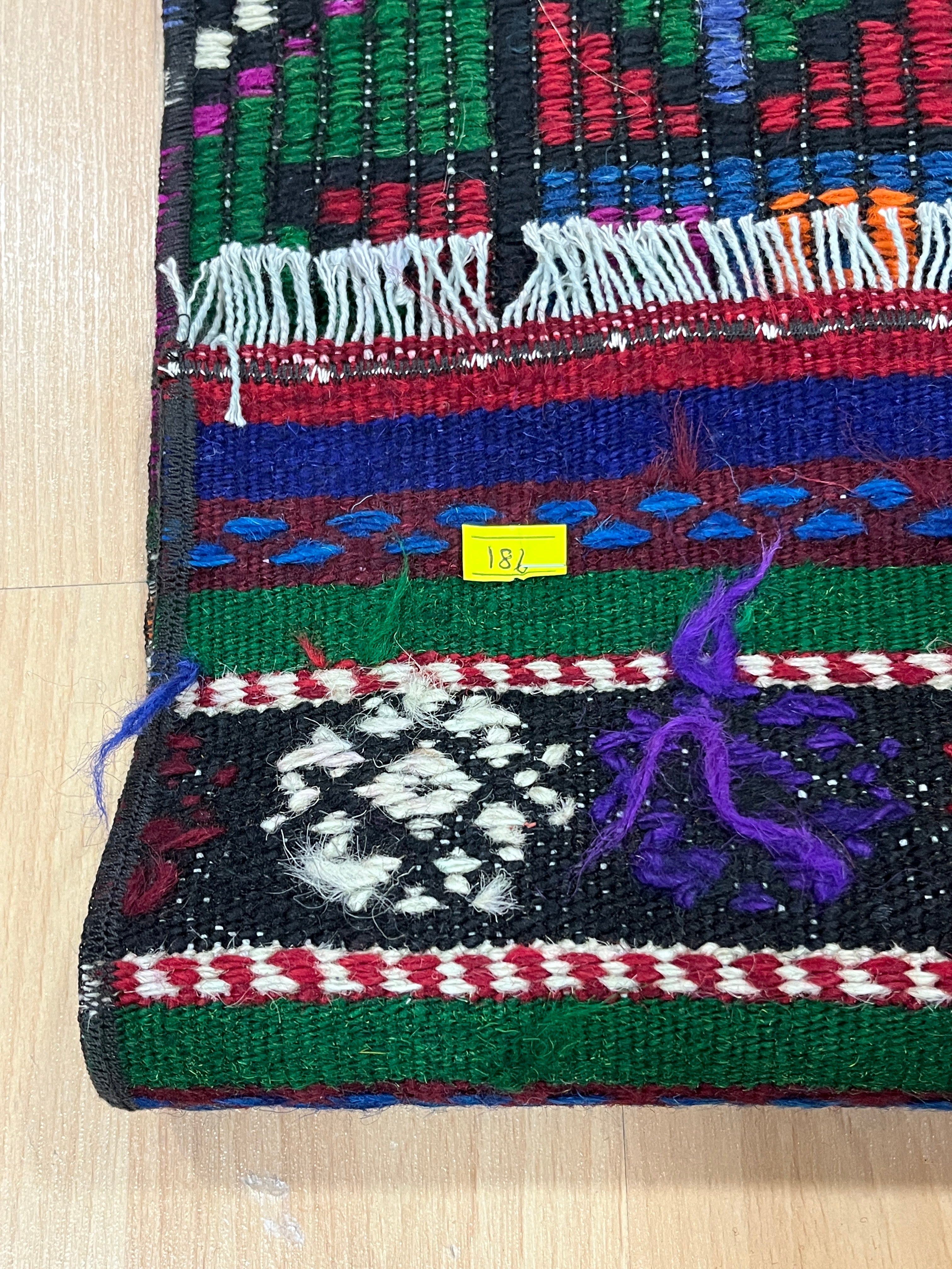 El Dokuma Anadolu Kök Boya Yün Kilim