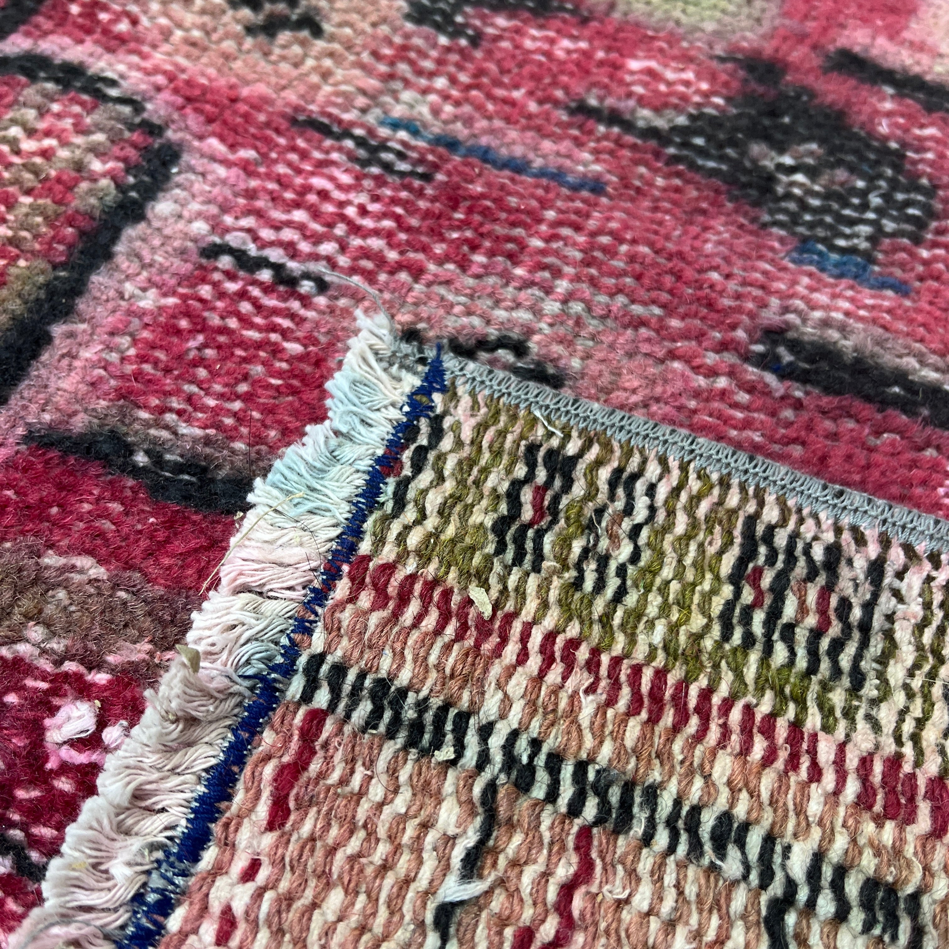 Turkish Vintage Hand-Knotted Wool Rug