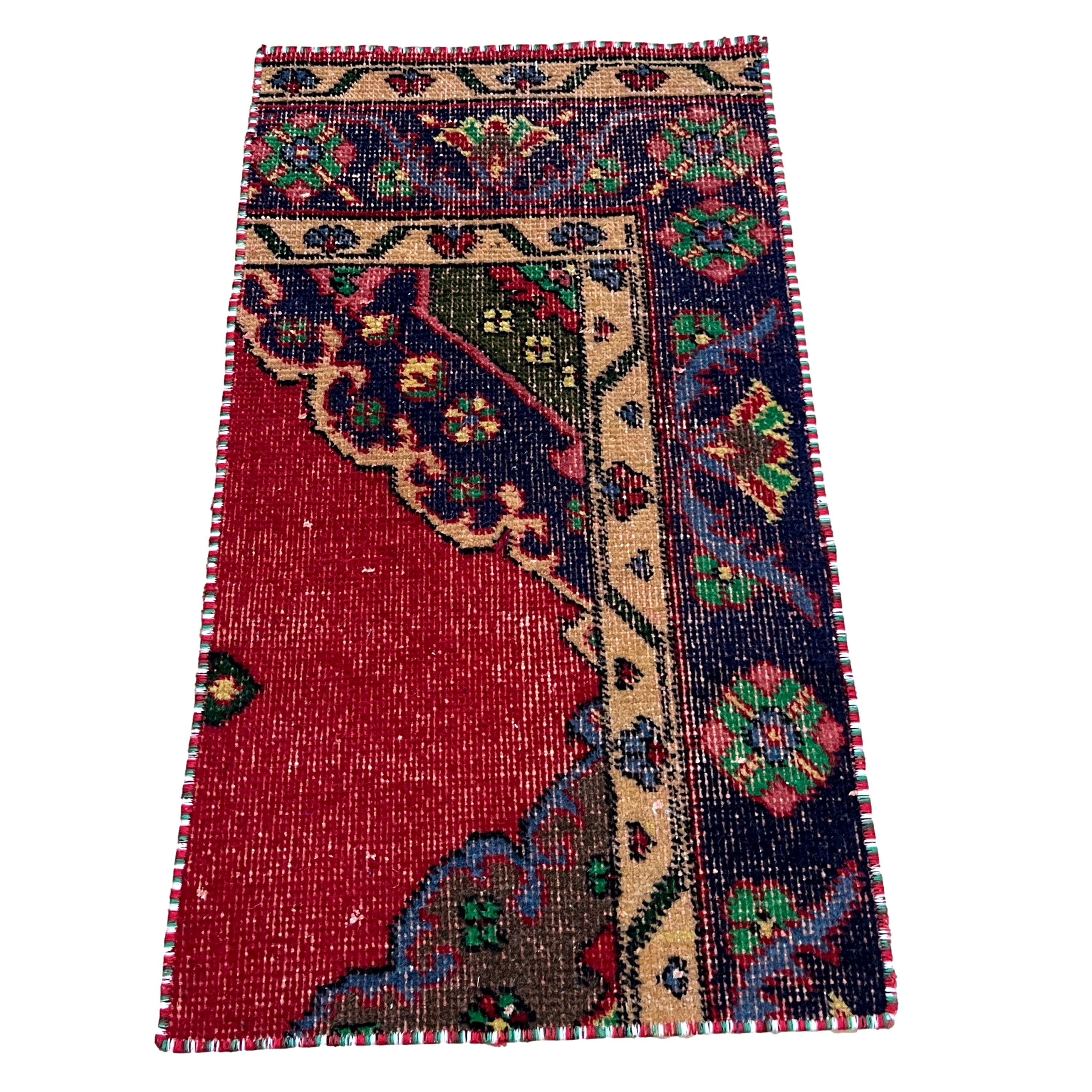 Turkish Vintage Hand-Knotted Wool Rug