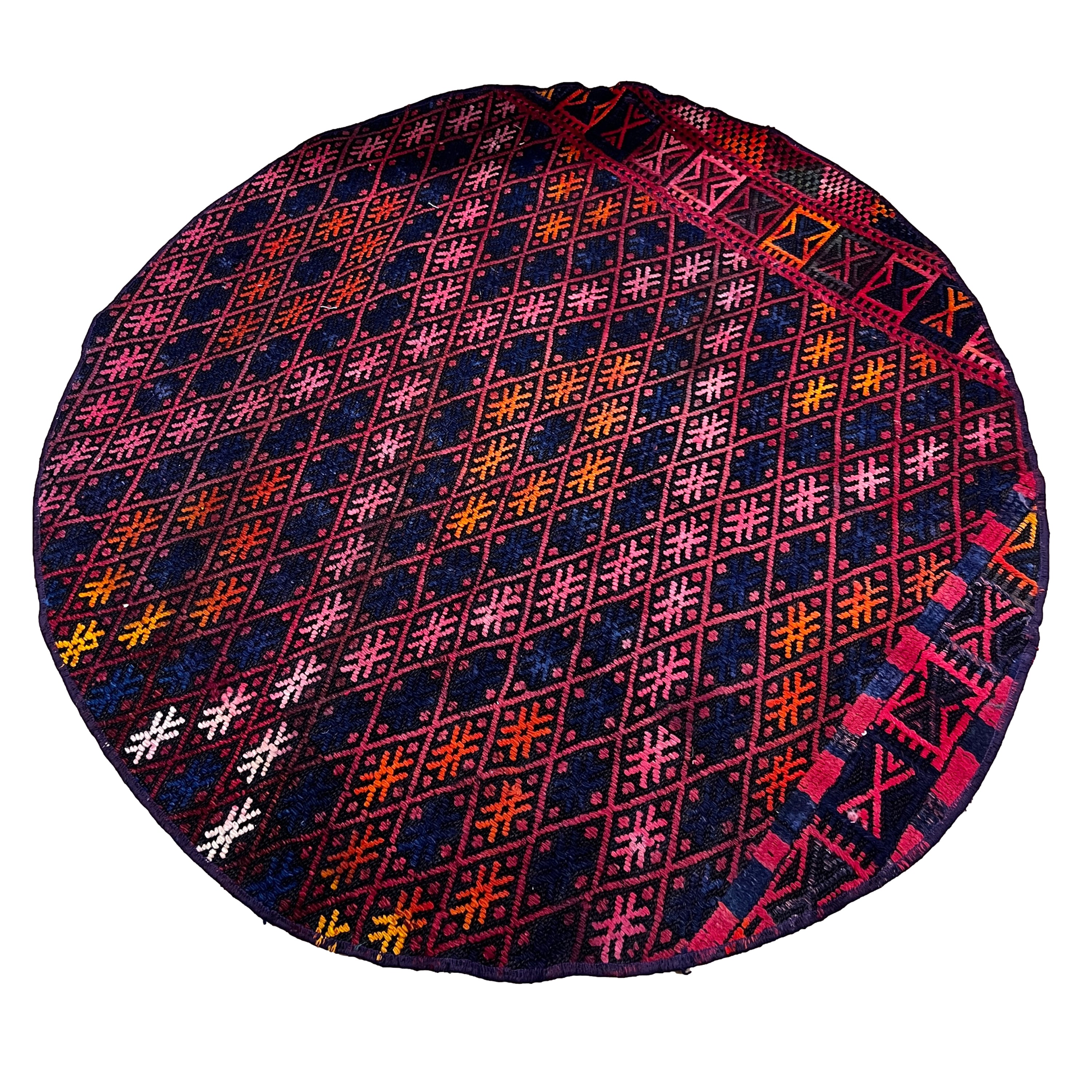 Authentic Handwoven Turkish Round Kilim