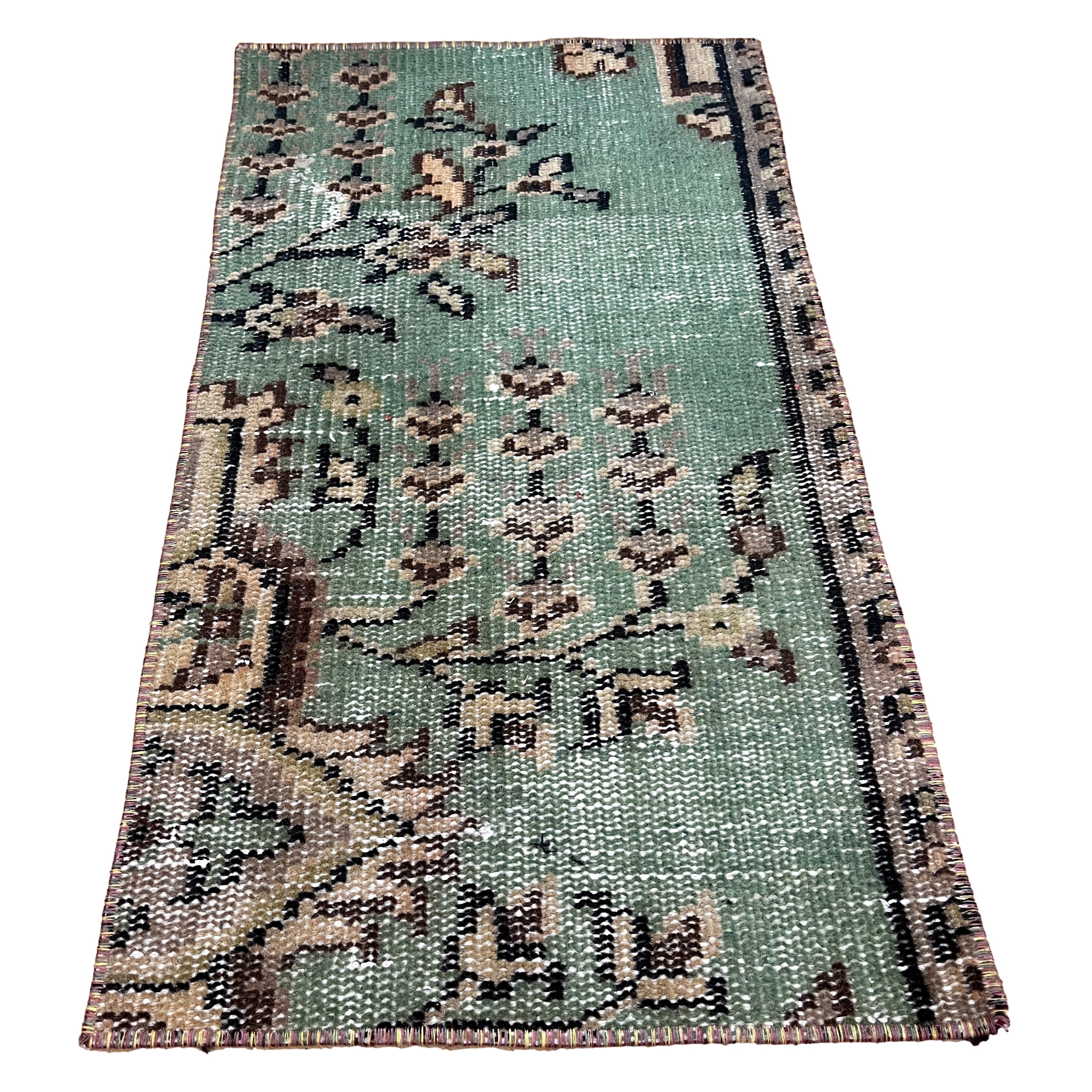 Turkish Vintage Hand-Knotted Wool Rug