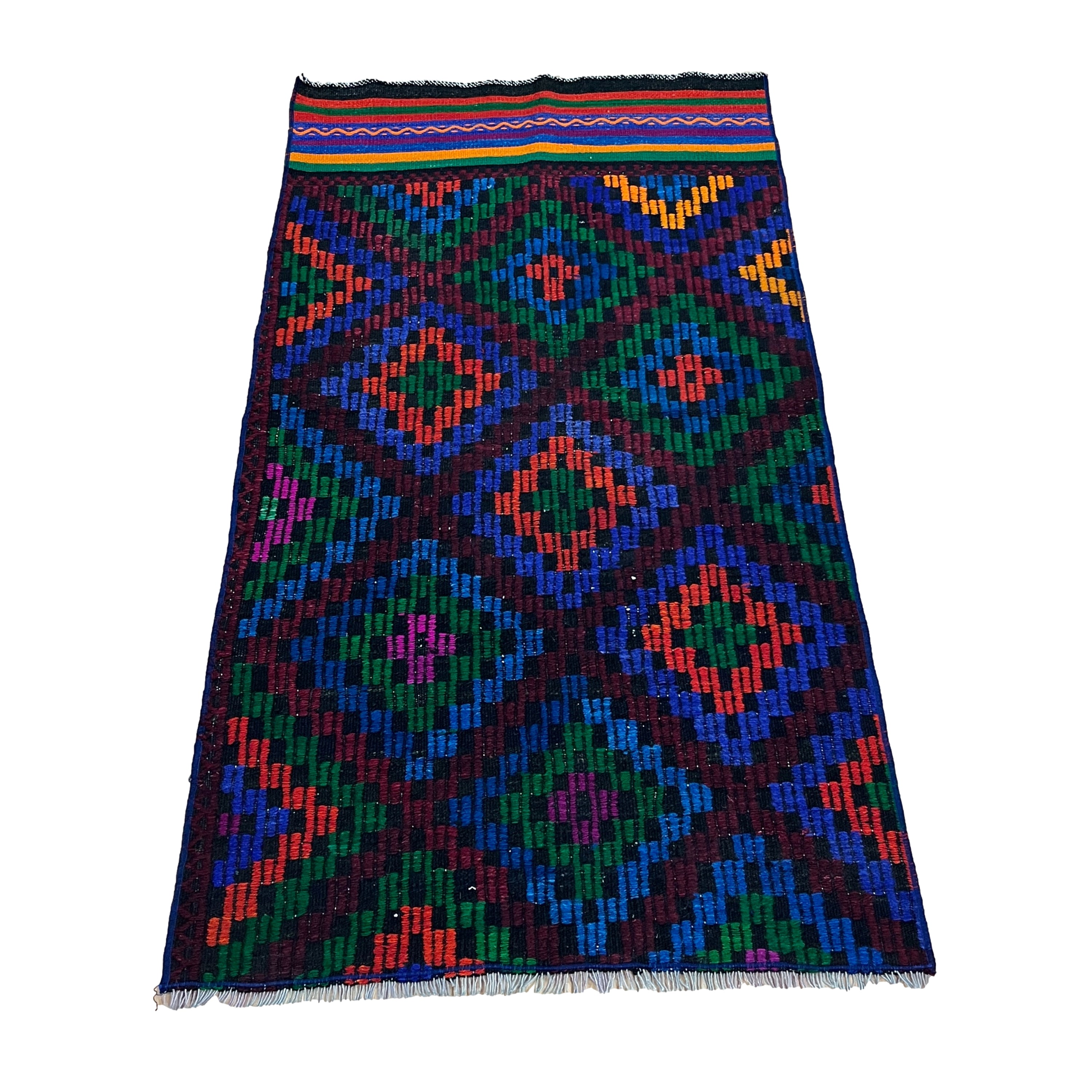 El Dokuma Anadolu Kök Boya Yün Kilim