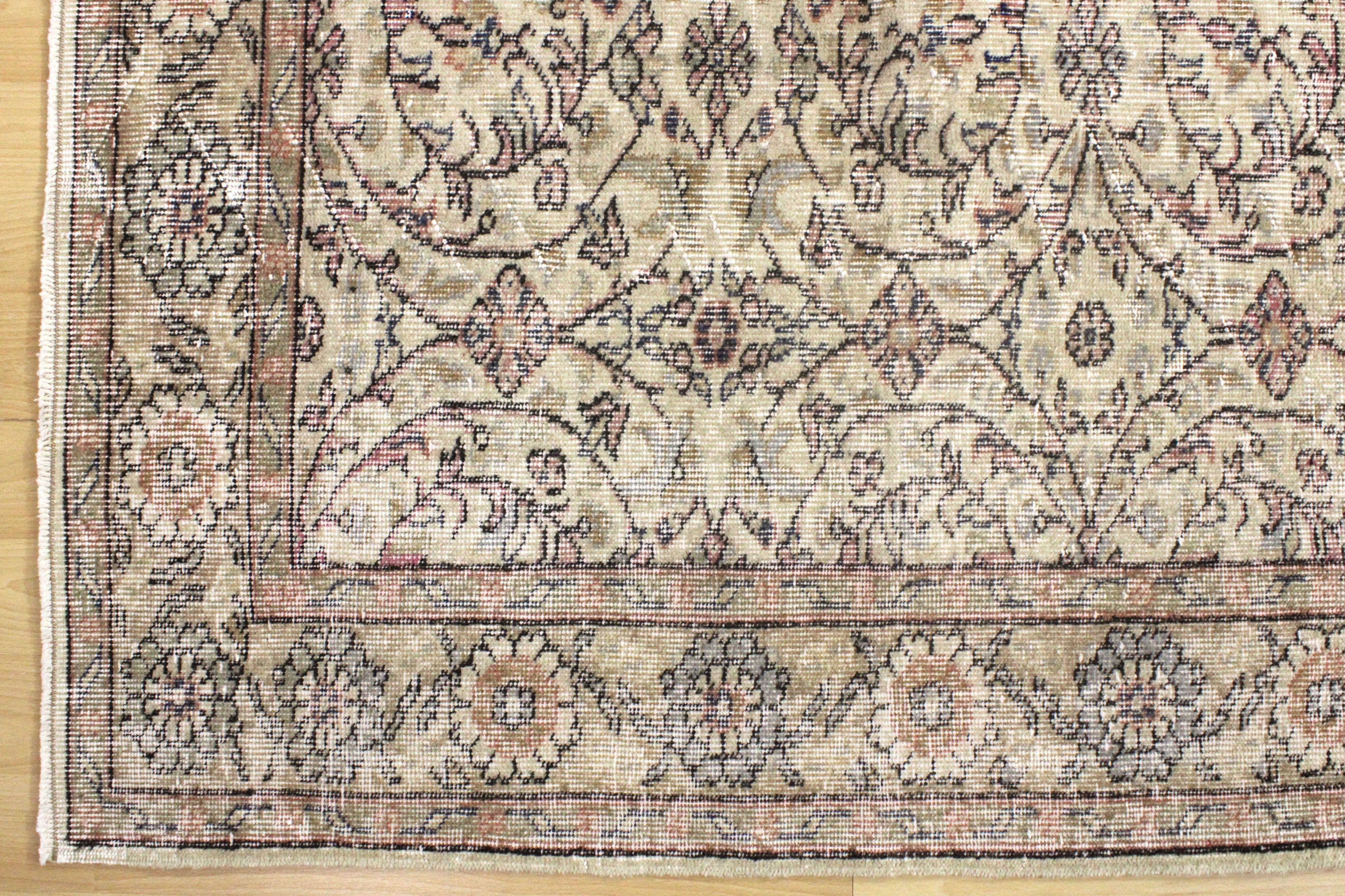 Turkish Vintage Hand-Knotted Wool Rug