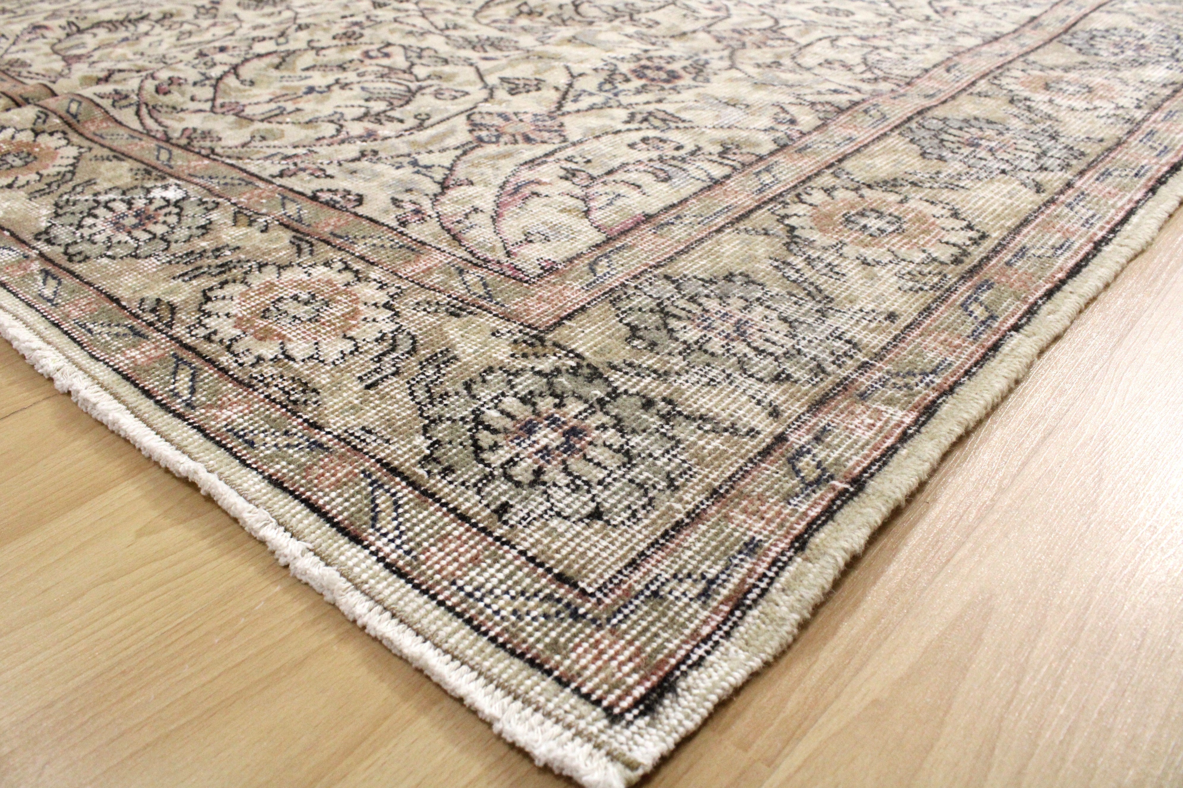 Turkish Vintage Hand-Knotted Wool Rug