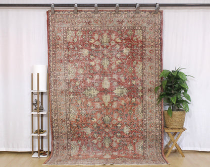 Hand-Knotted Vintage Turkish Rug (5'5" x 8'6")