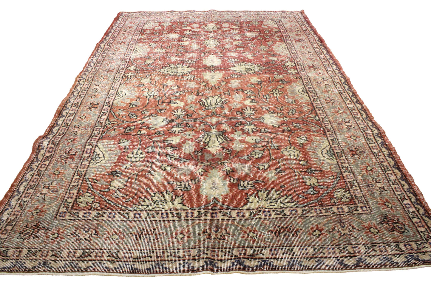 Hand-Knotted Vintage Turkish Rug (5'5" x 8'6")