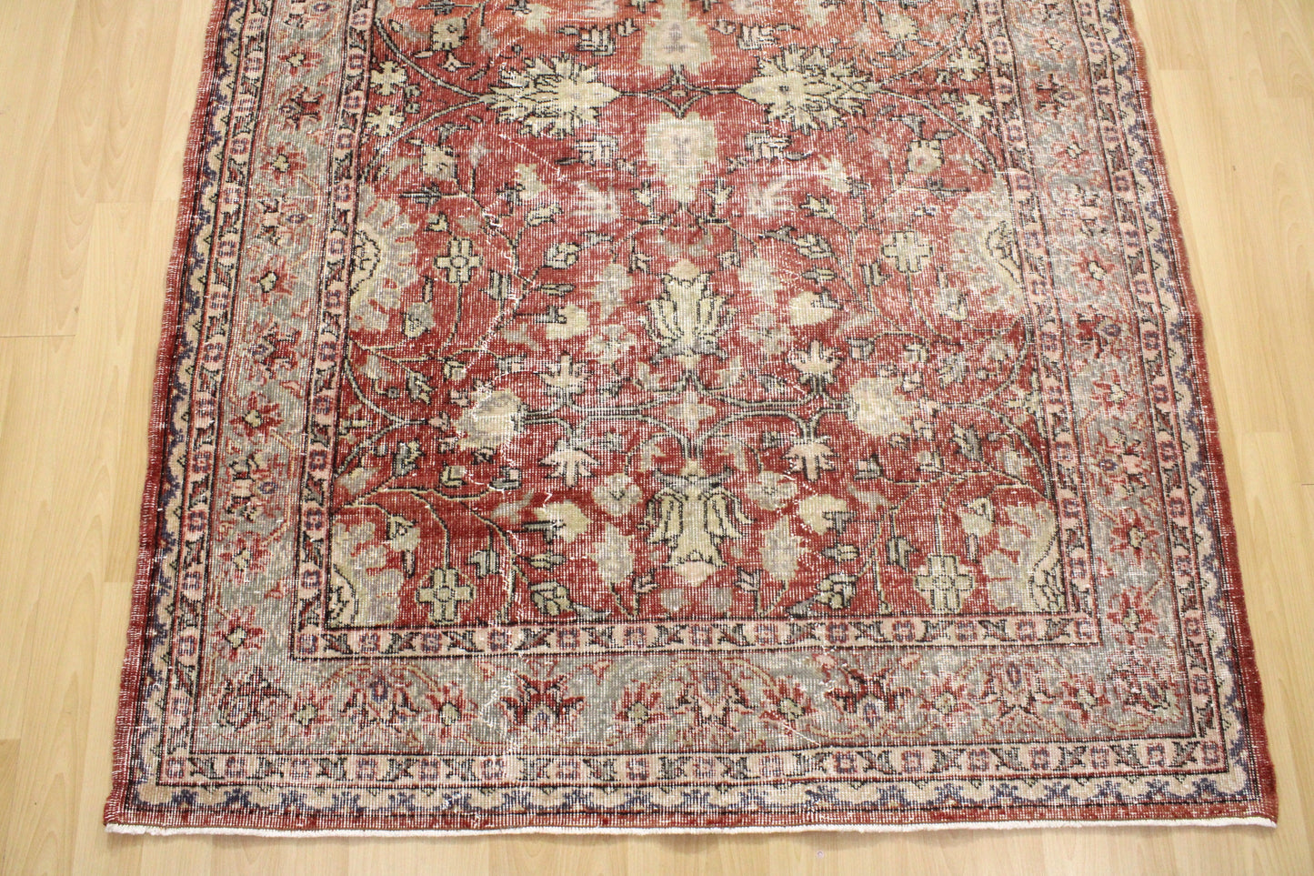 Hand-Knotted Vintage Turkish Rug (5'5" x 8'6")