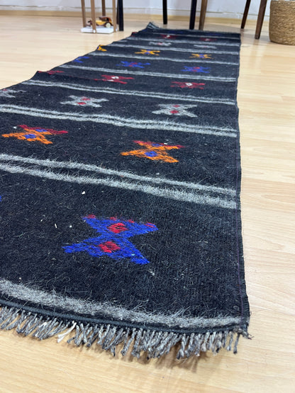 Handwoven Turkish Vintage Runner Kilim (2'4" x 8'6")