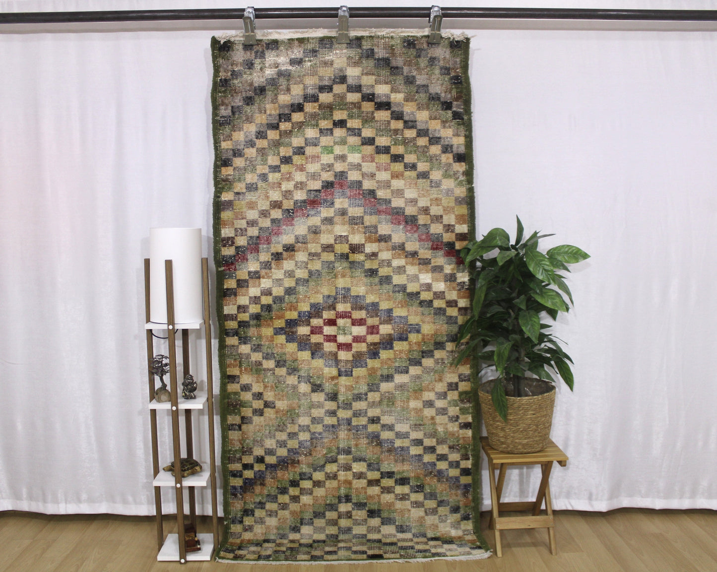 Hand-Knotted Vintage Turkish Rug (3'5" x 7'9")