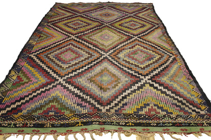 Handwoven Turkish Vintage Kilim (6'4" x 11'2")