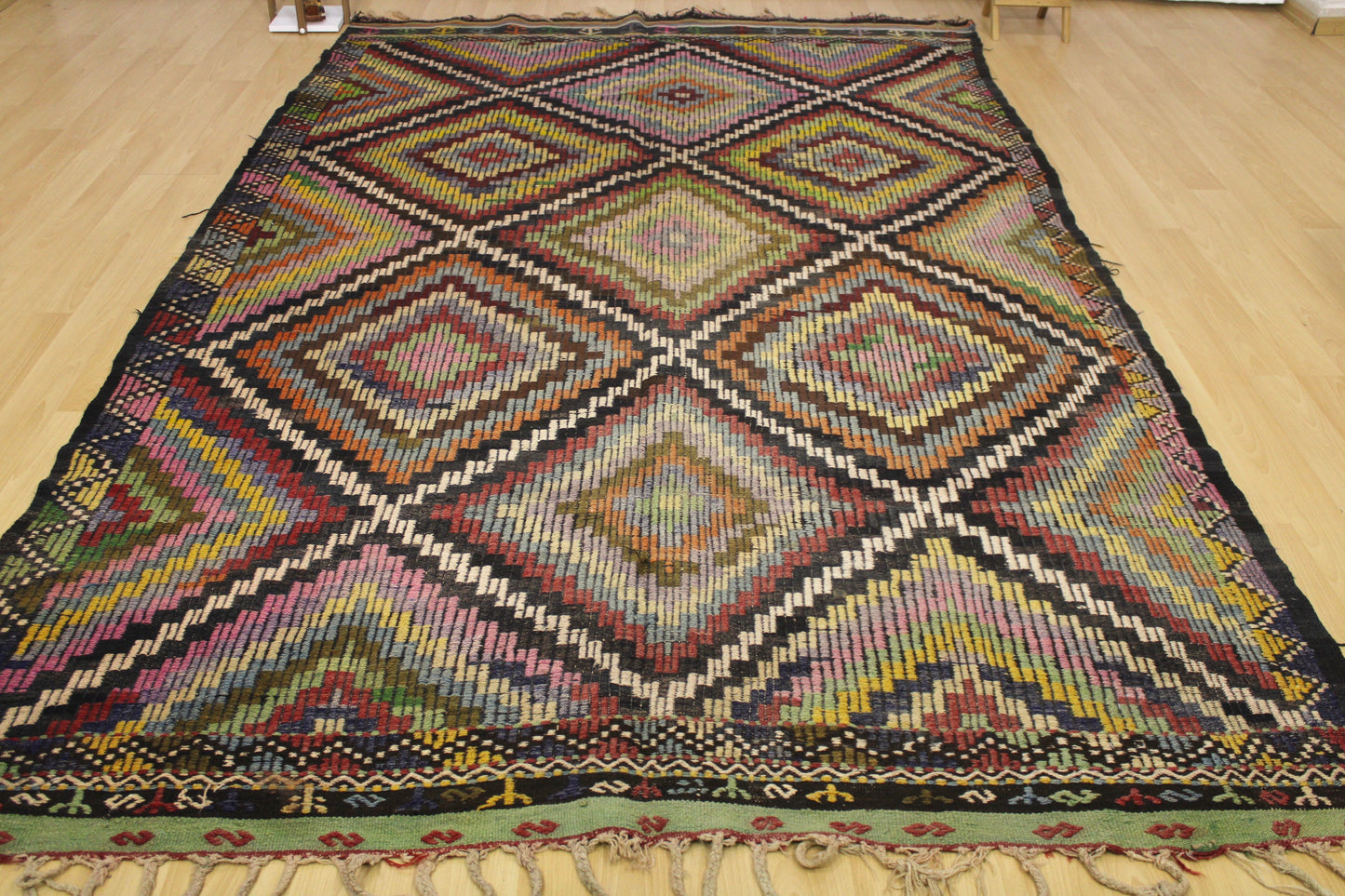 Handwoven Turkish Vintage Kilim (6'4" x 11'2")