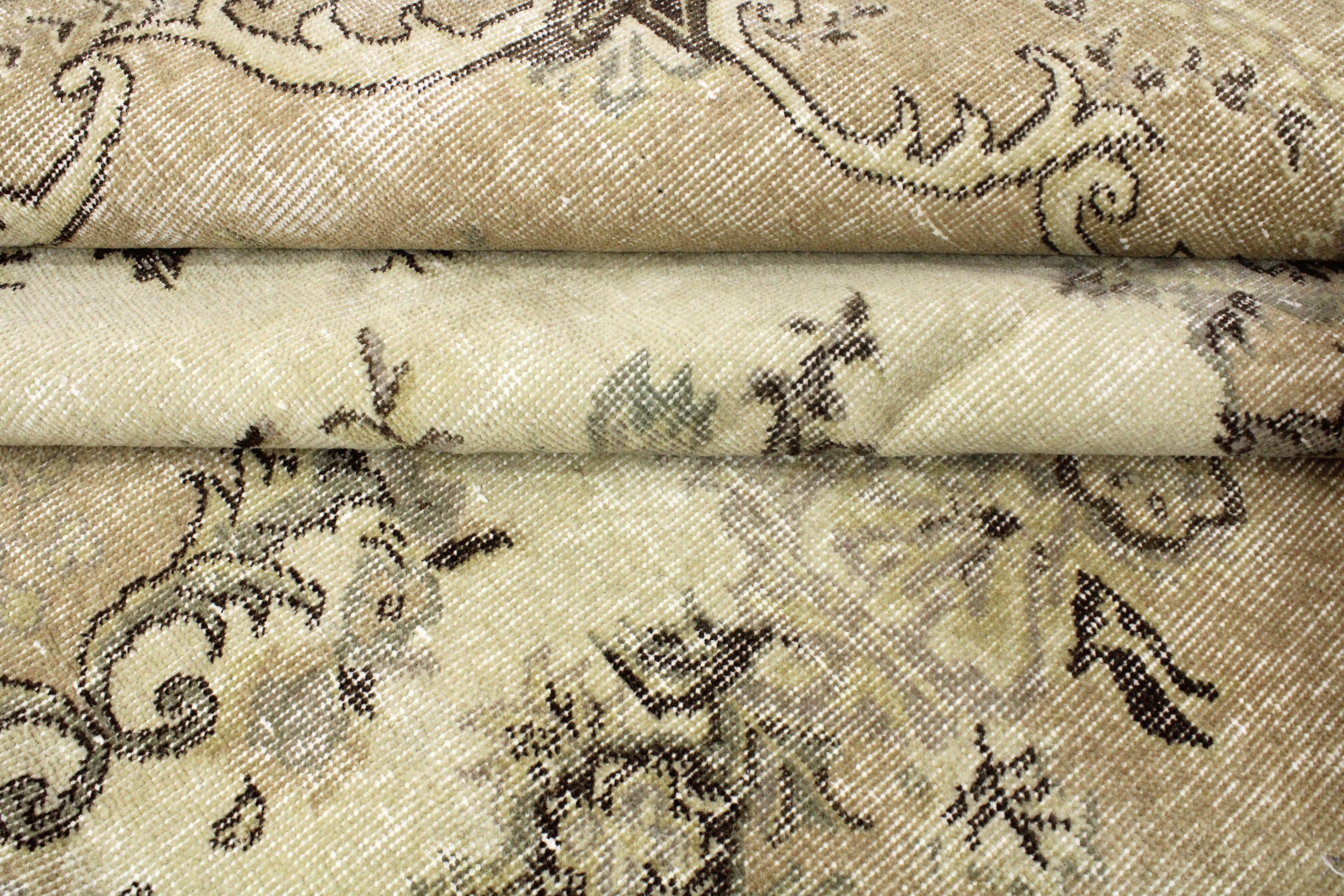 Turkish Vintage Hand-Knotted Wool Rug