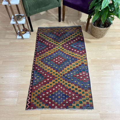 Handwoven Turkish Vintage Kilim (2'8" x 4'11")