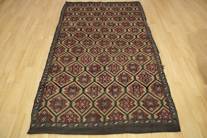 Handwoven Turkish Vintage Kilim (5'1" x 9'2")