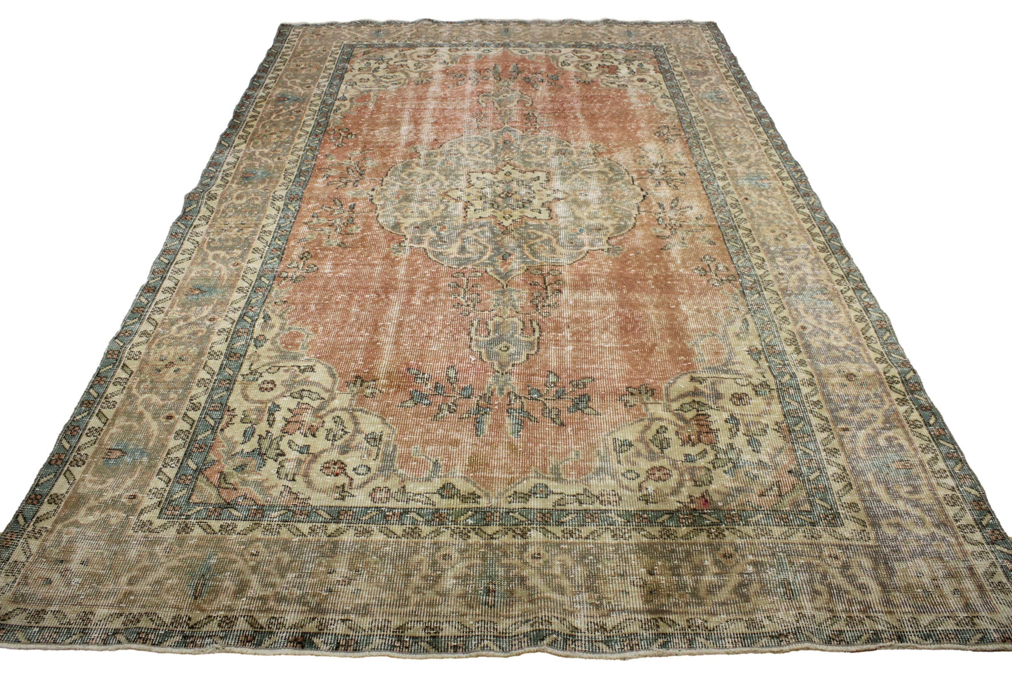 Hand-Knotted Vintage Turkish Rug (6'1" x 9'1")