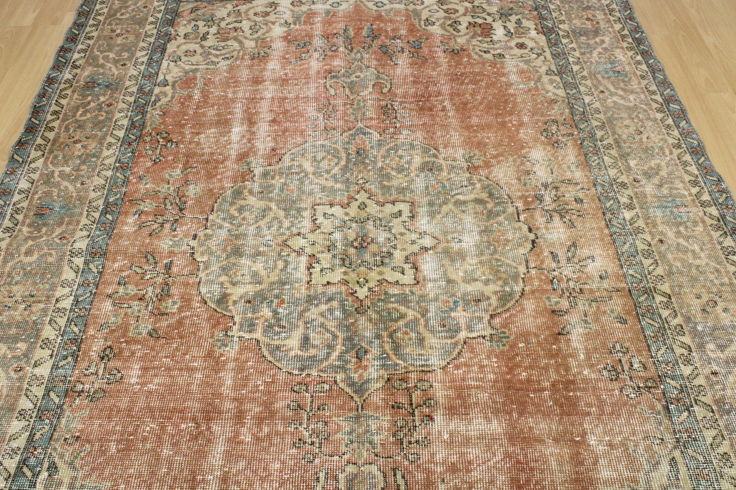 Hand-Knotted Vintage Turkish Rug (6'1" x 9'1")