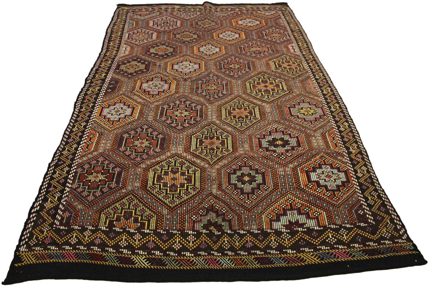 Handwoven Turkish Vintage Kilim (6'3" x 11'3")