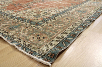 Hand-Knotted Vintage Turkish Rug (6'1" x 9'1")