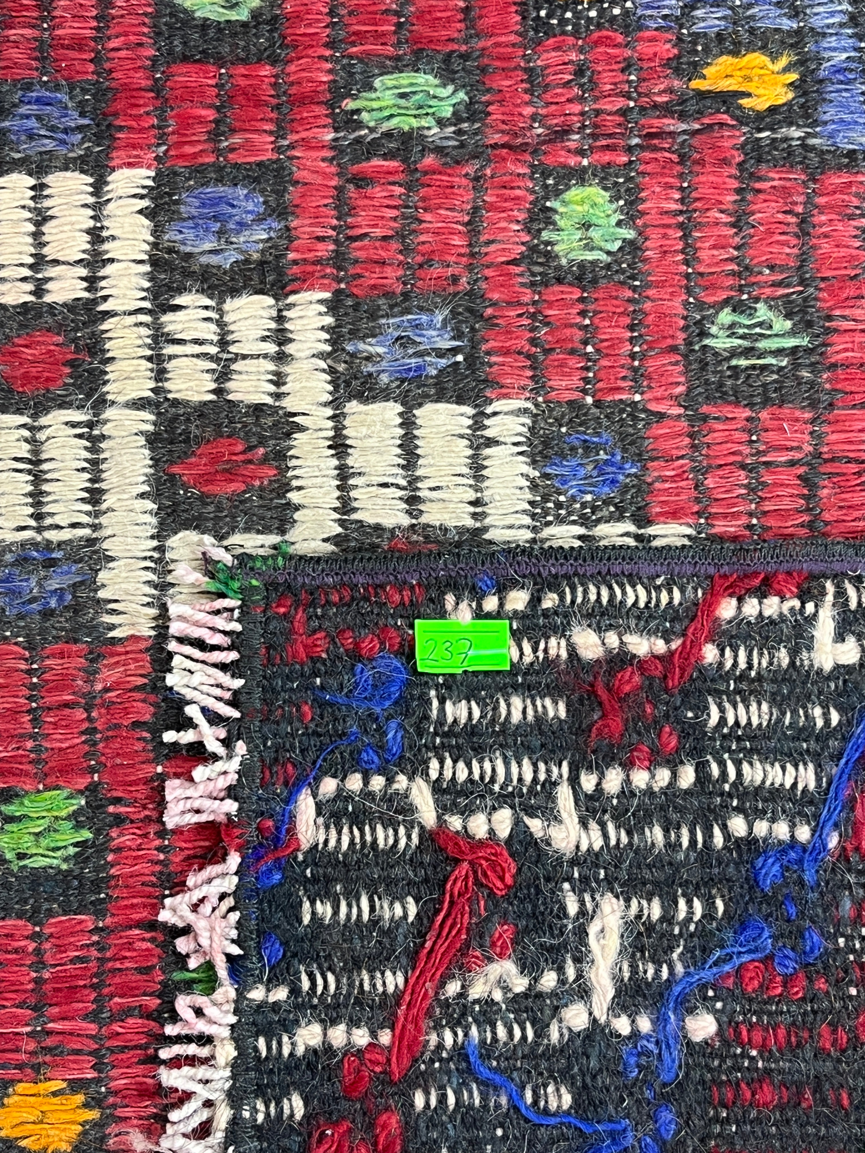 El Dokuma Anadolu Kök Boya Yün Kilim