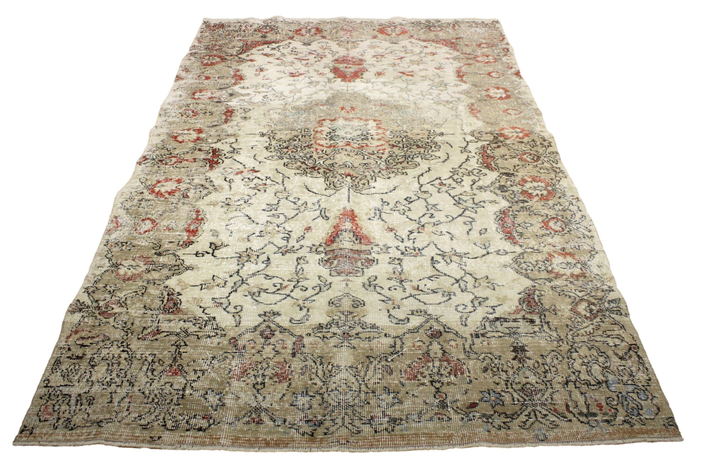 Hand-Knotted Vintage Turkish Rug (5'6" x 8'4")