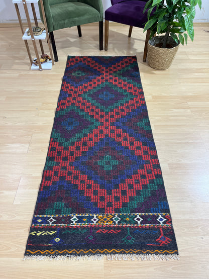 Handwoven Turkish Vintage Runner Kilim (2'8" x 6'11")