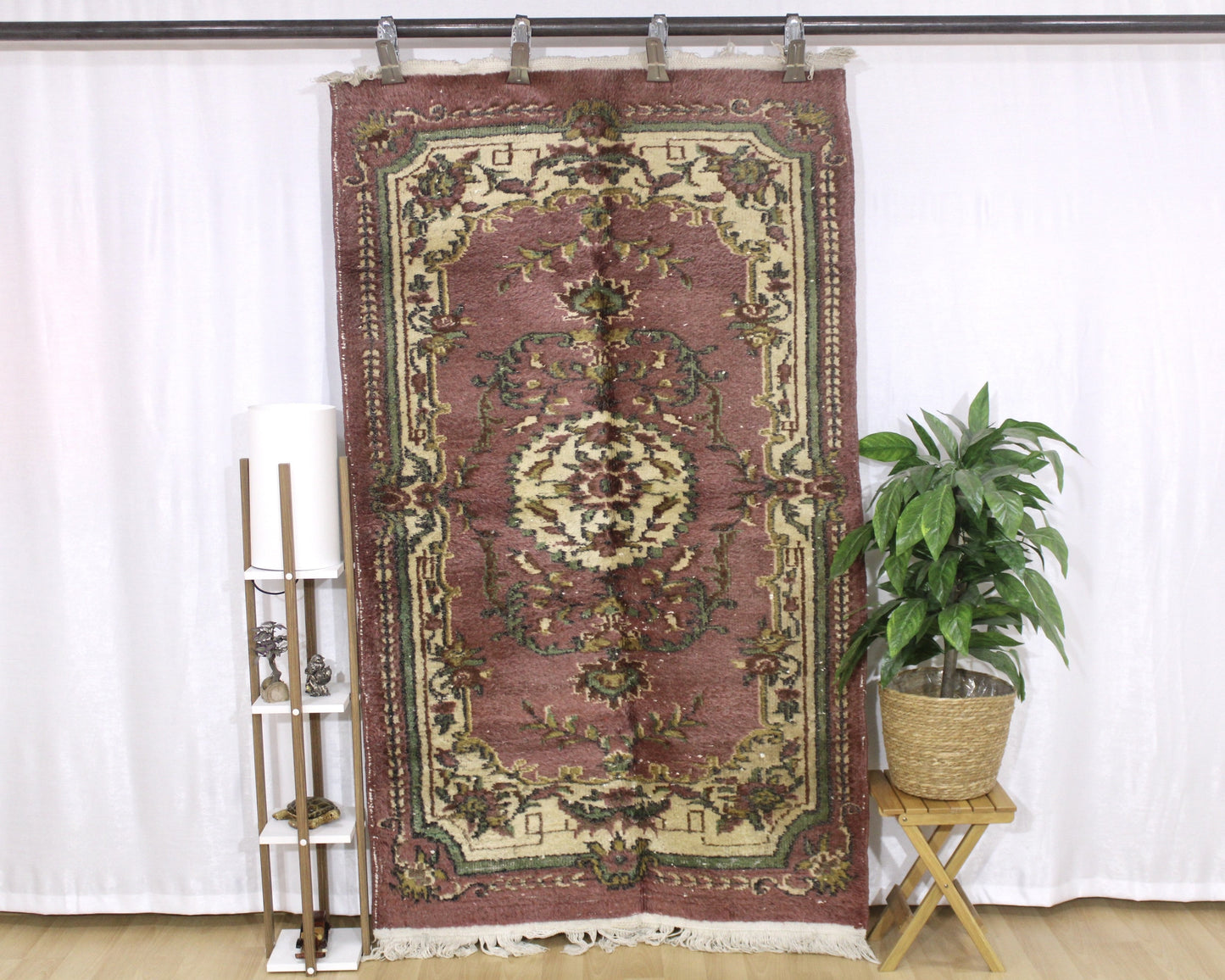 Hand-Knotted Vintage Turkish Rug (3'12" x 7'3")