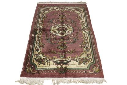 Hand-Knotted Vintage Turkish Rug (3'12" x 7'3")