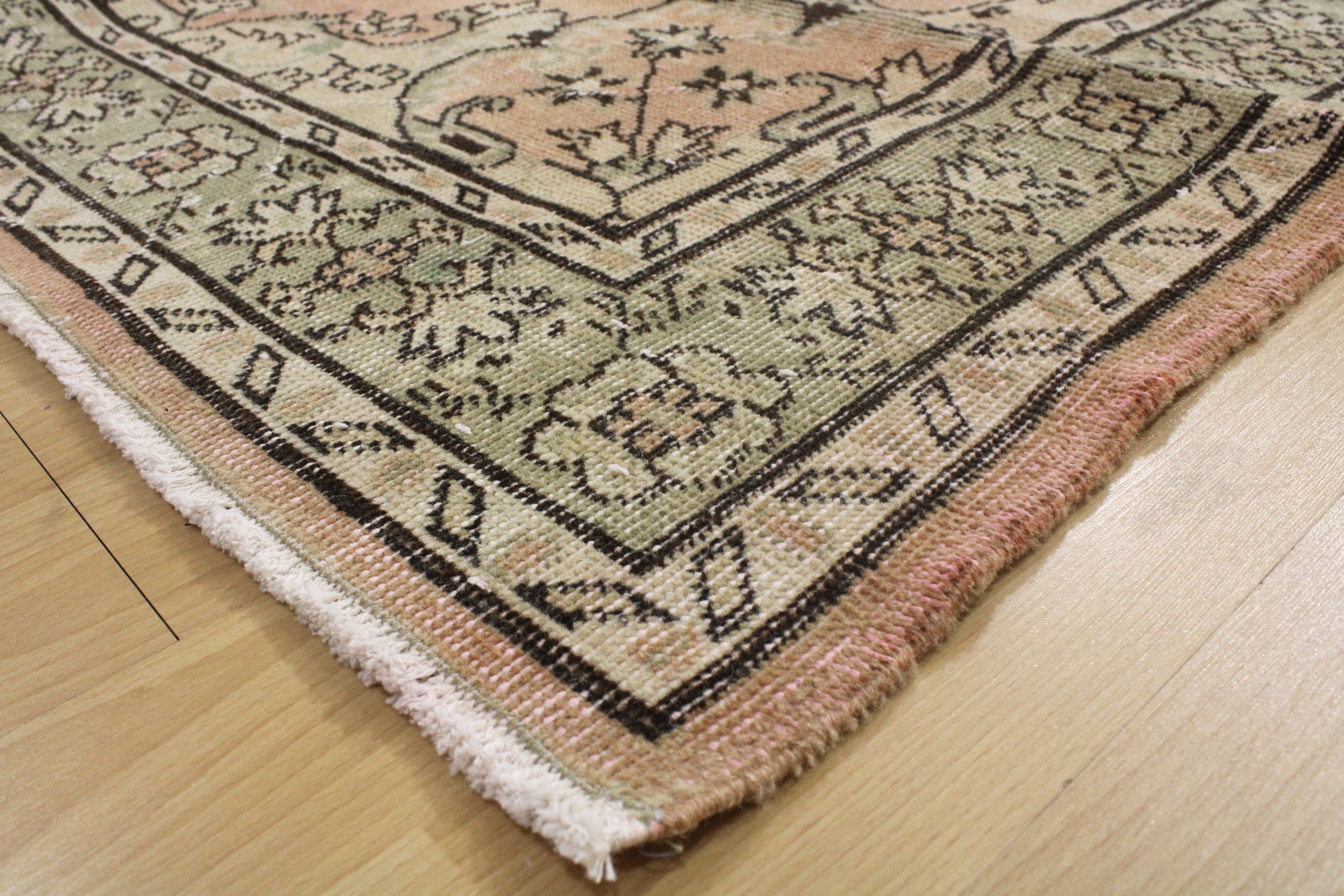 Turkish Vintage Hand-Knotted Wool Rug