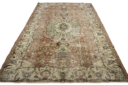 Hand-Knotted Vintage Turkish Rug (6'6" x 9'7")