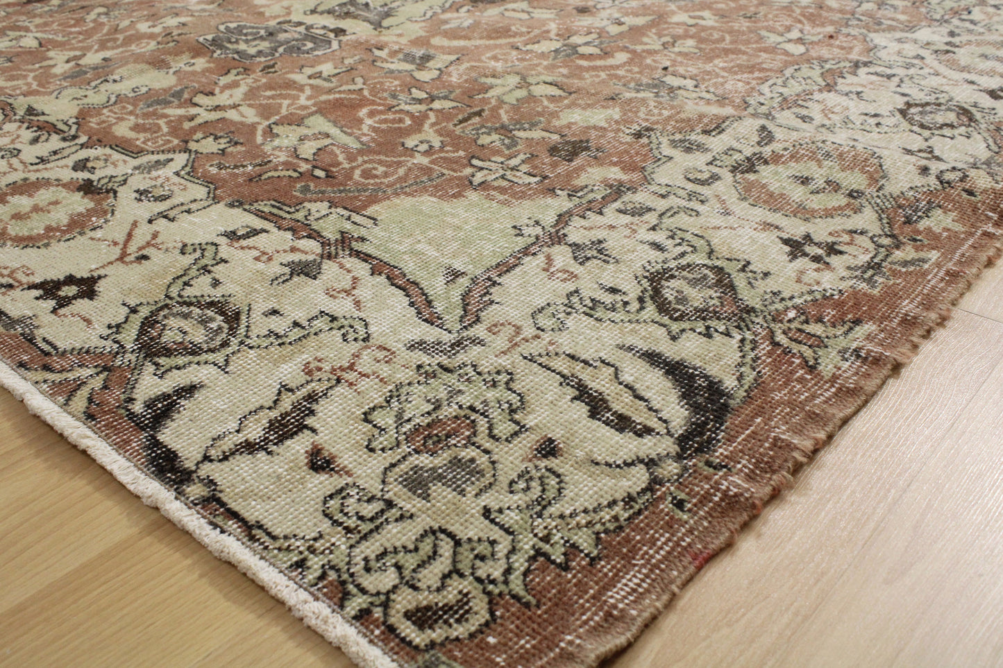 Hand-Knotted Vintage Turkish Rug (6'6" x 9'7")