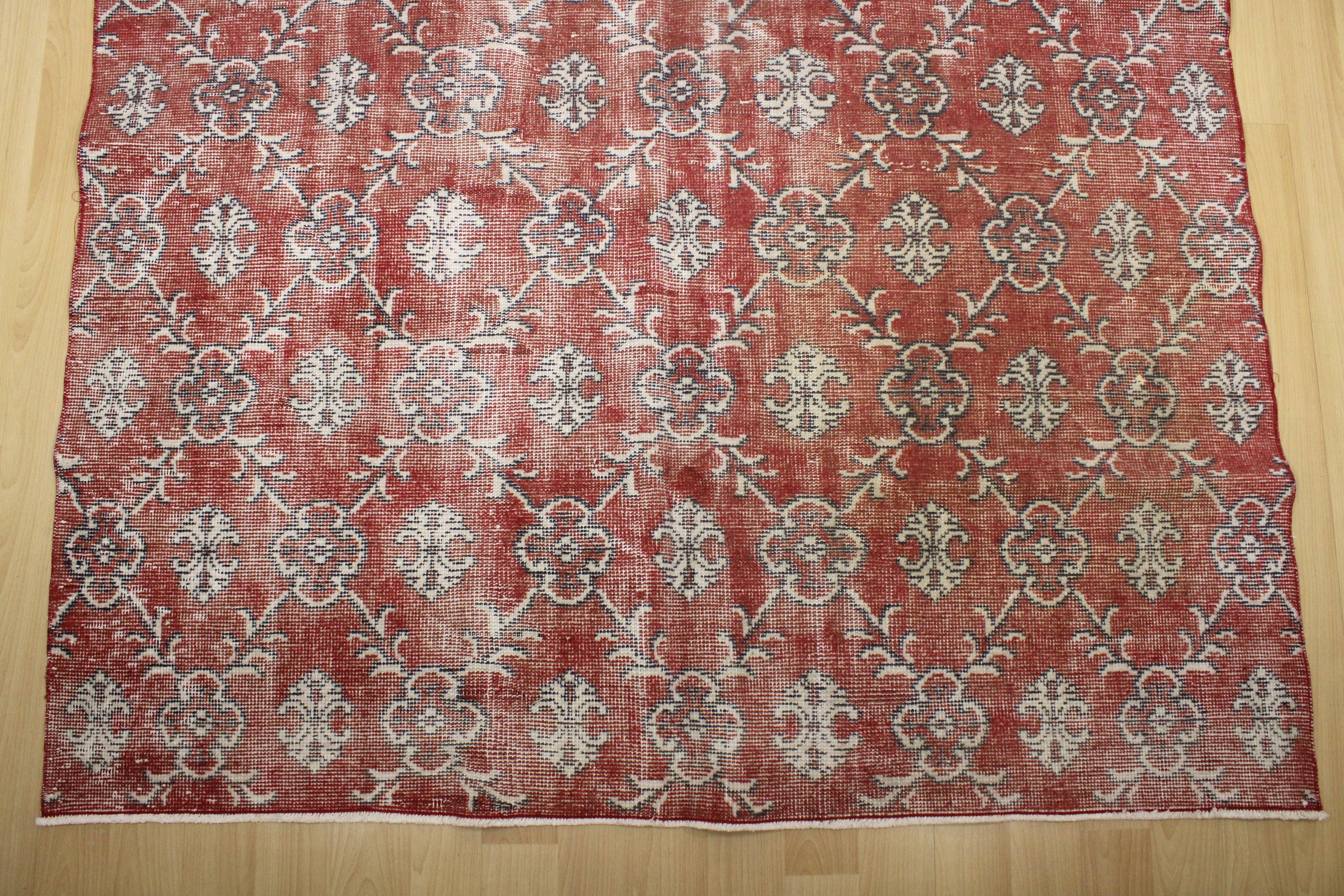 Turkish Vintage Hand-Knotted Wool Rug