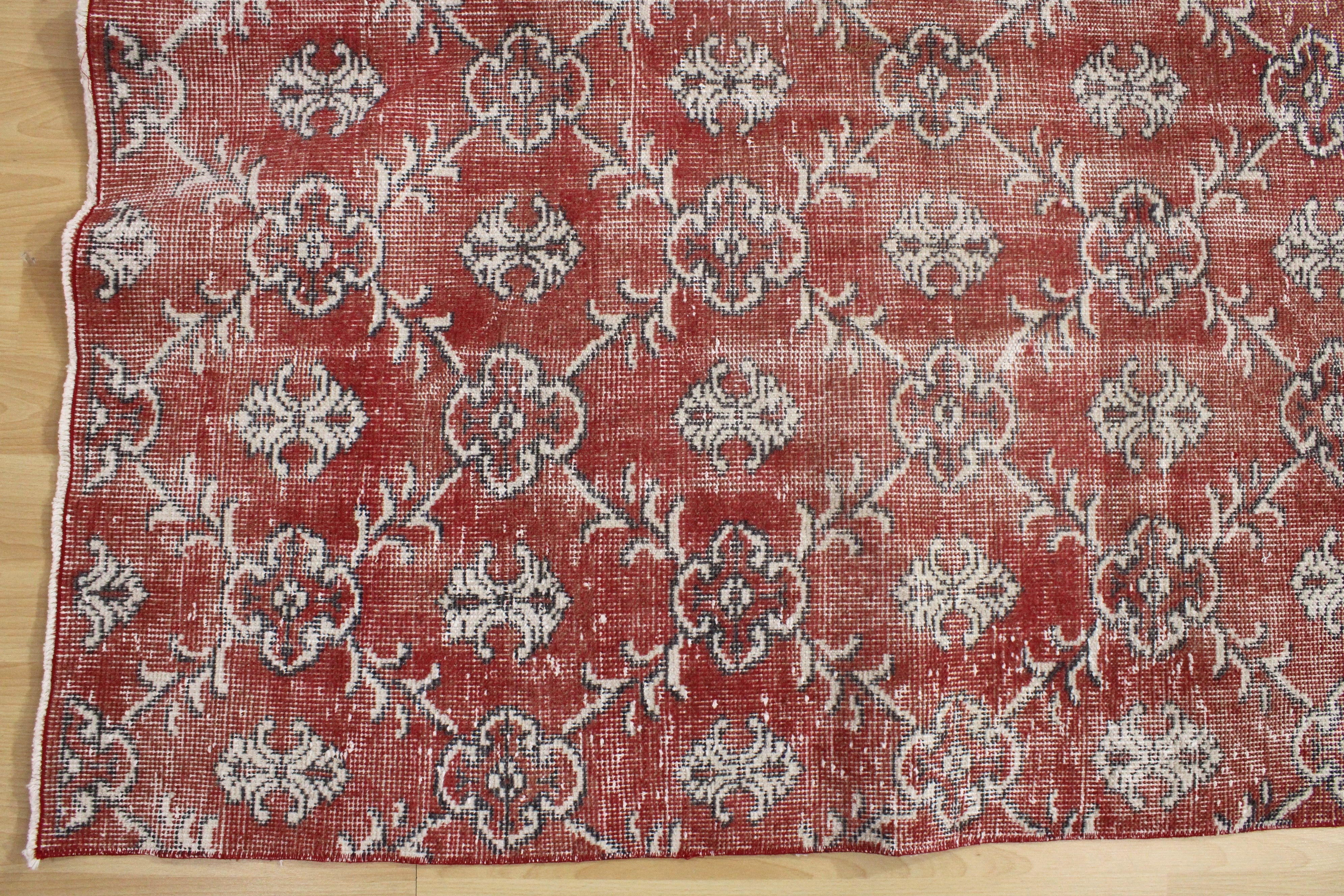Turkish Vintage Hand-Knotted Wool Rug