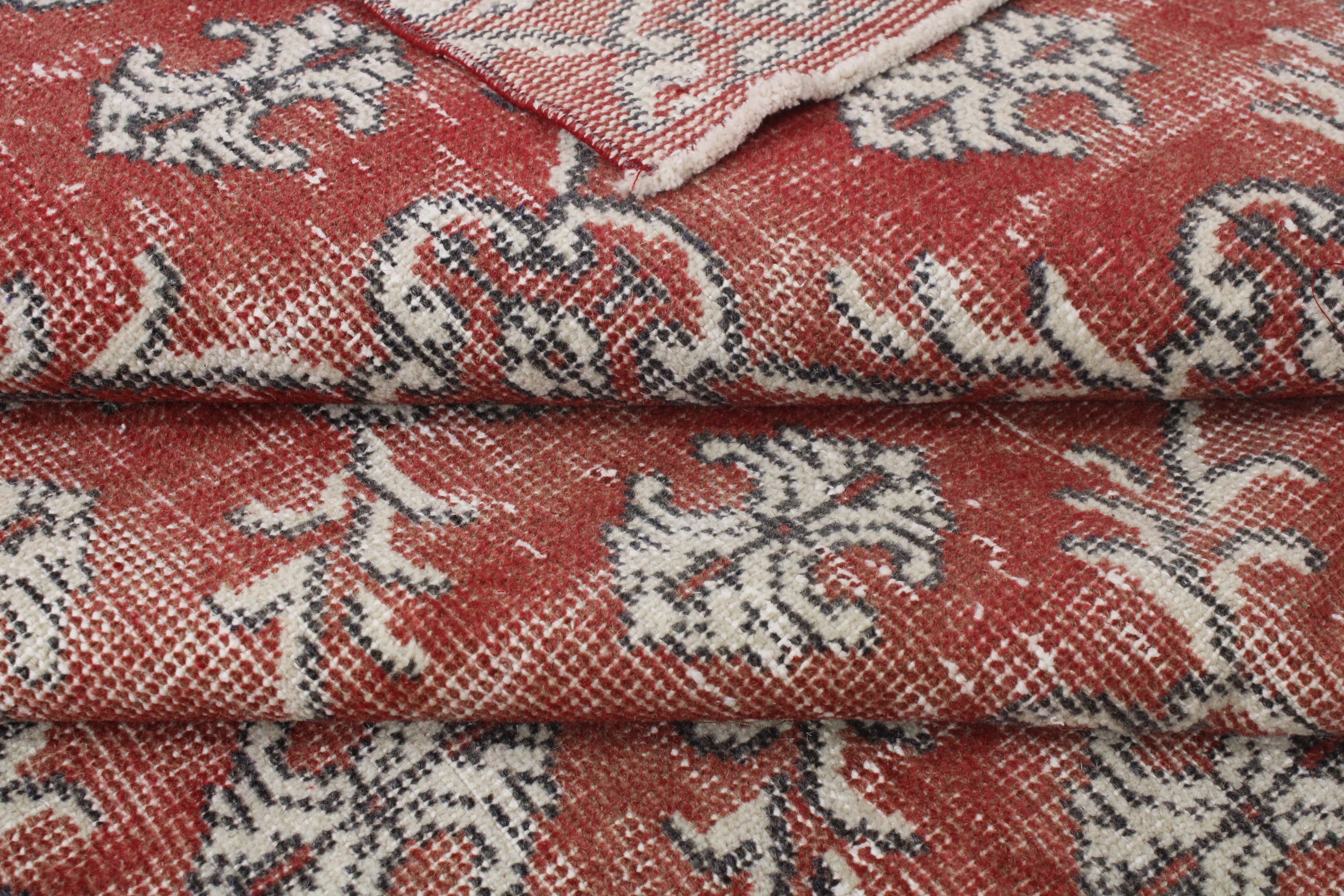 Turkish Vintage Hand-Knotted Wool Rug