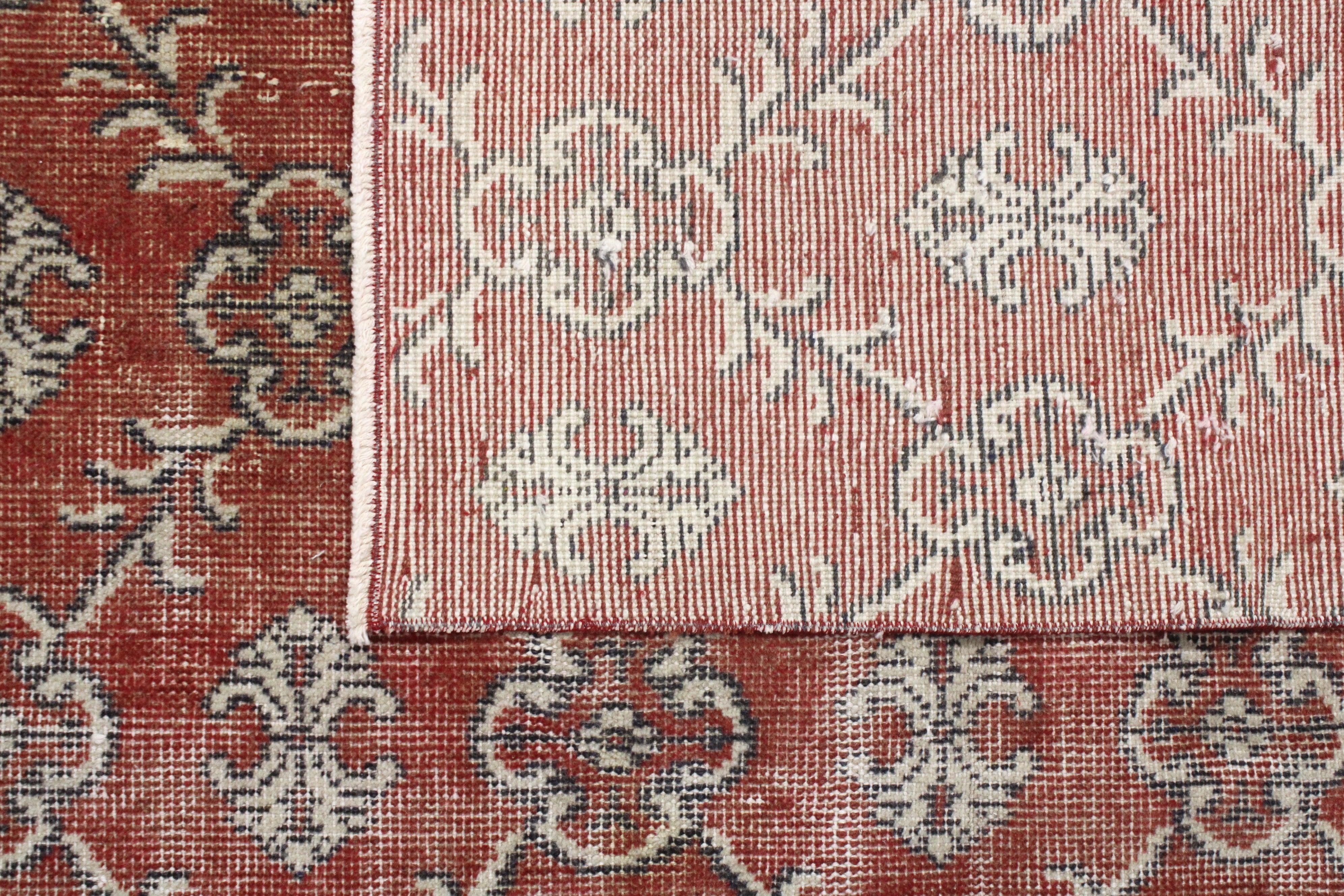 Turkish Vintage Hand-Knotted Wool Rug