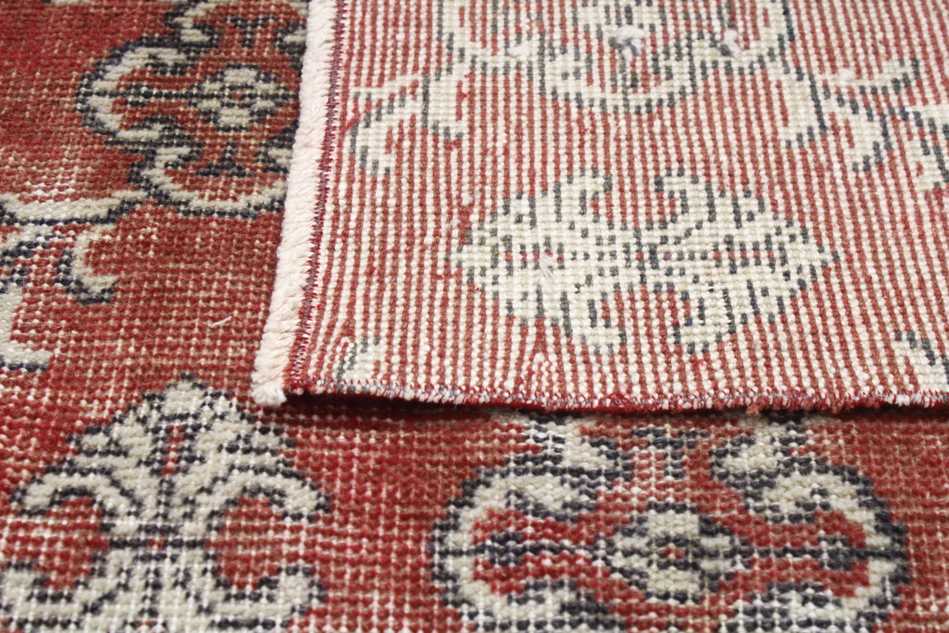 Turkish Vintage Hand-Knotted Wool Rug