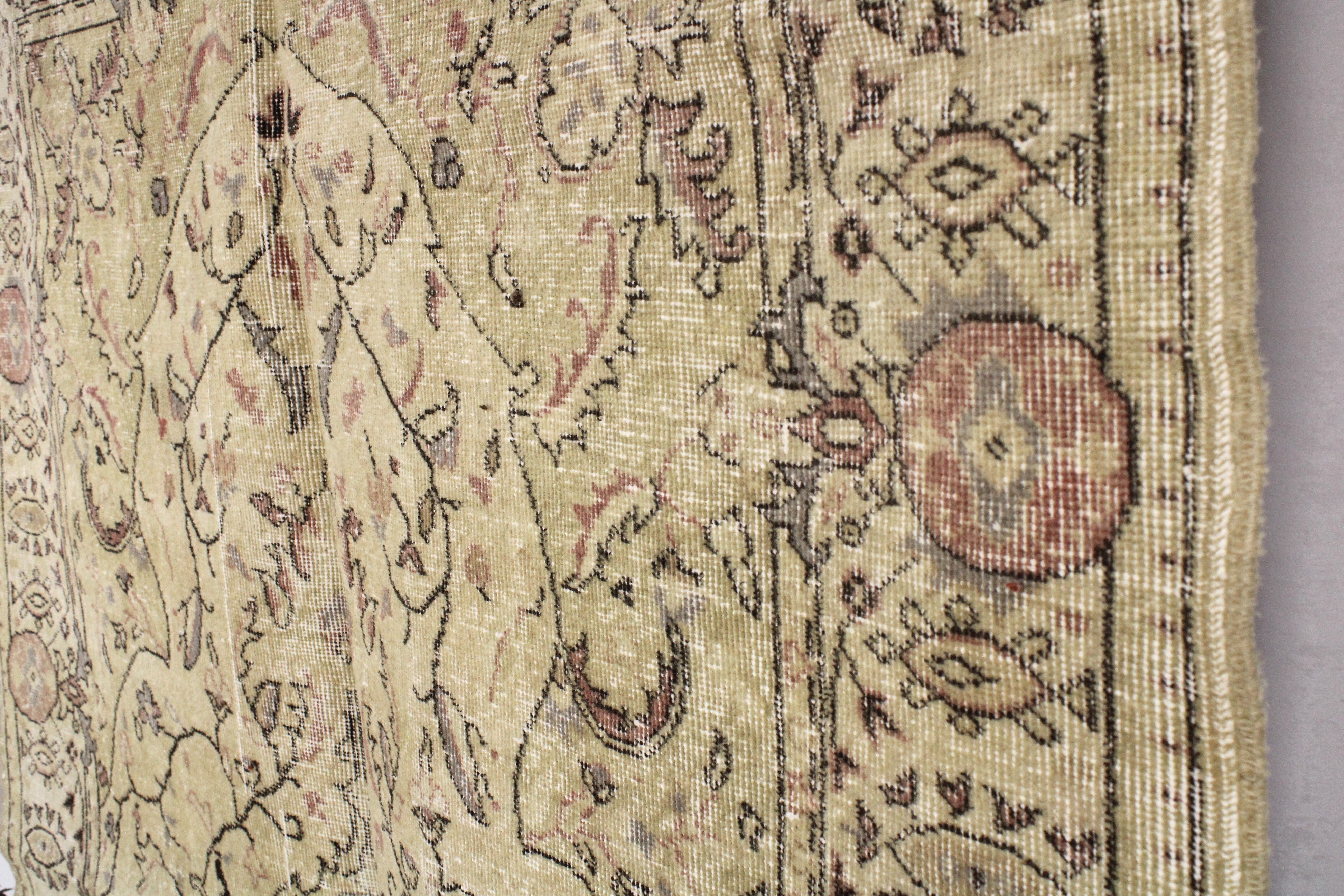 Turkish Vintage Hand-Knotted Wool Rug