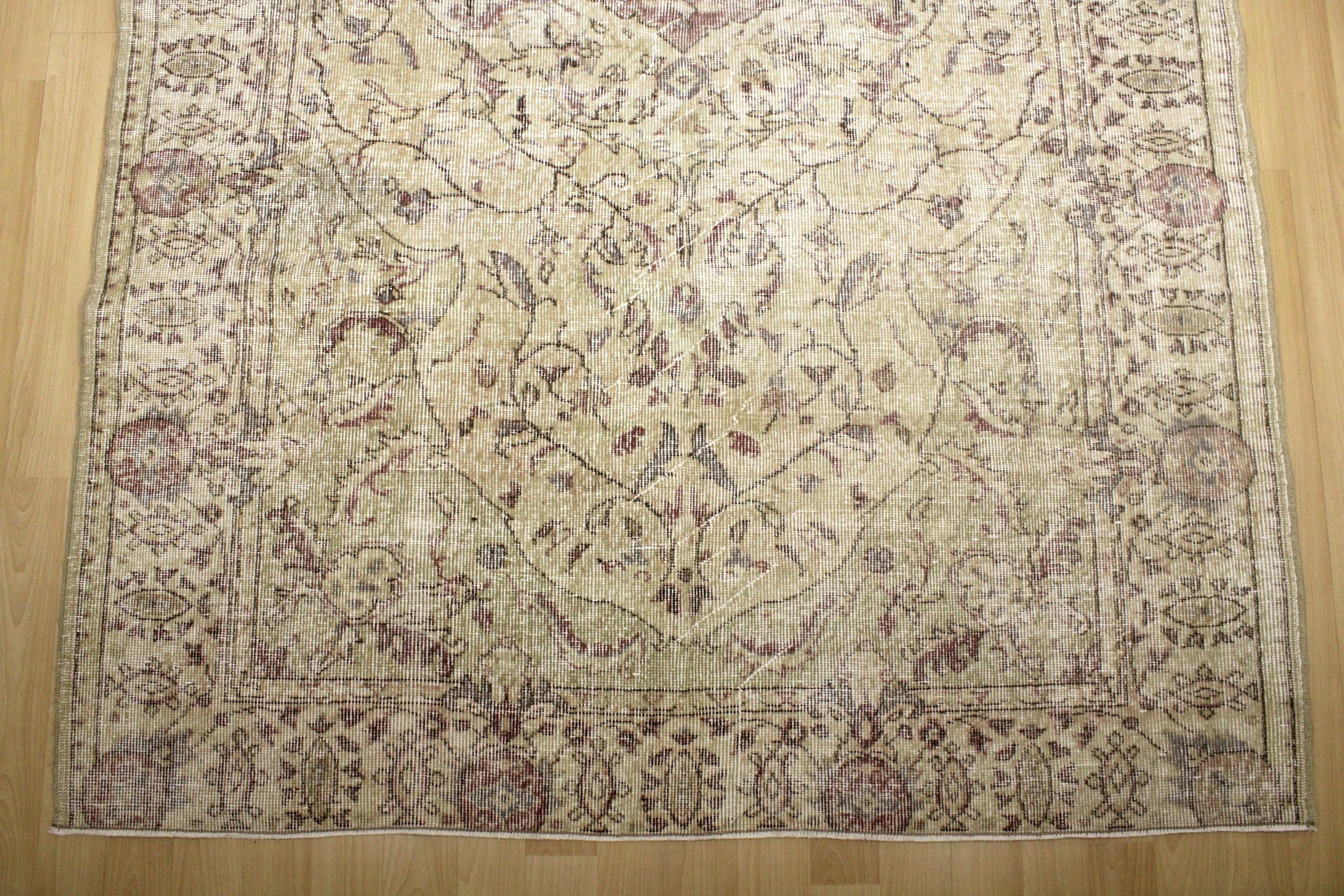 Turkish Vintage Hand-Knotted Wool Rug