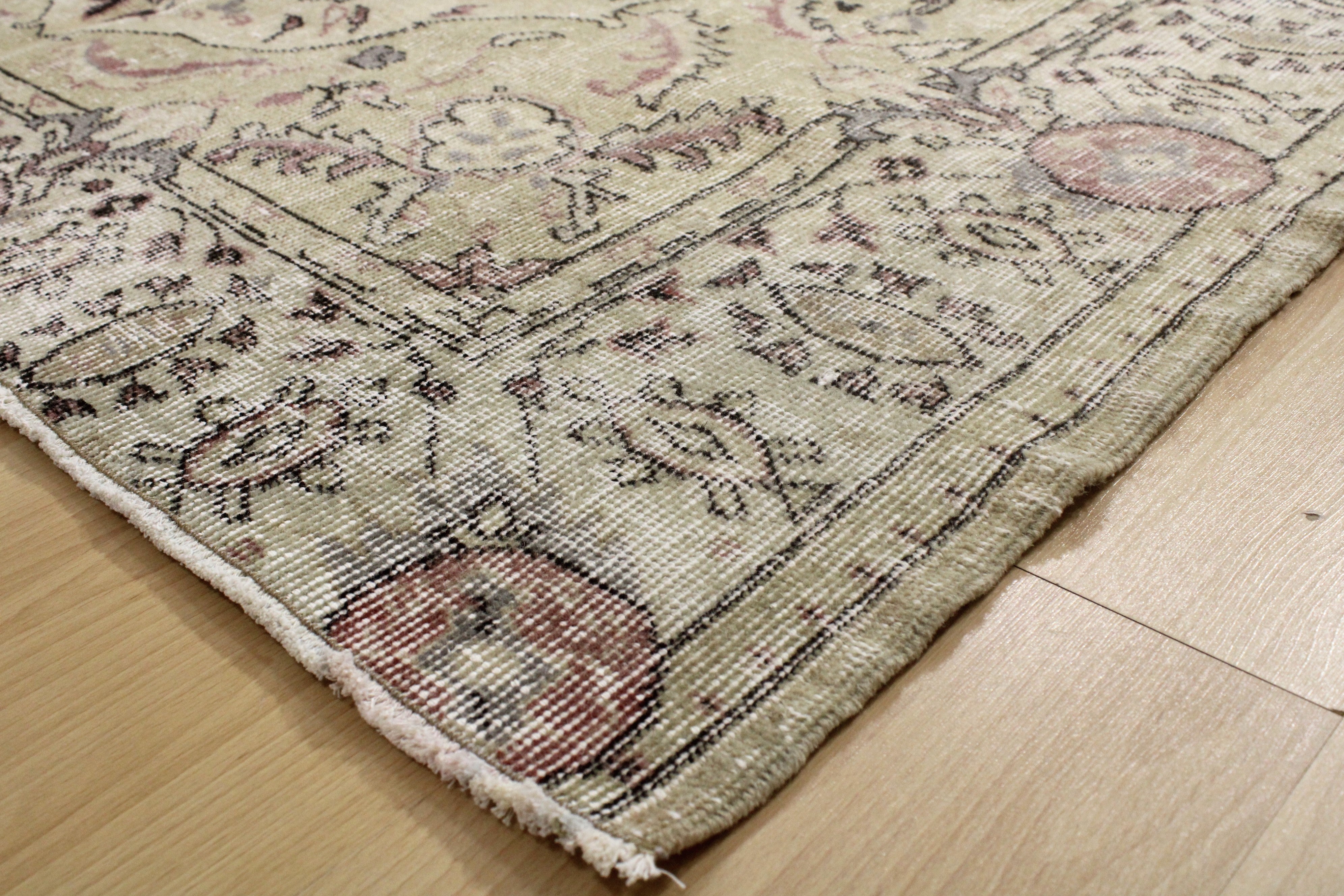 Turkish Vintage Hand-Knotted Wool Rug