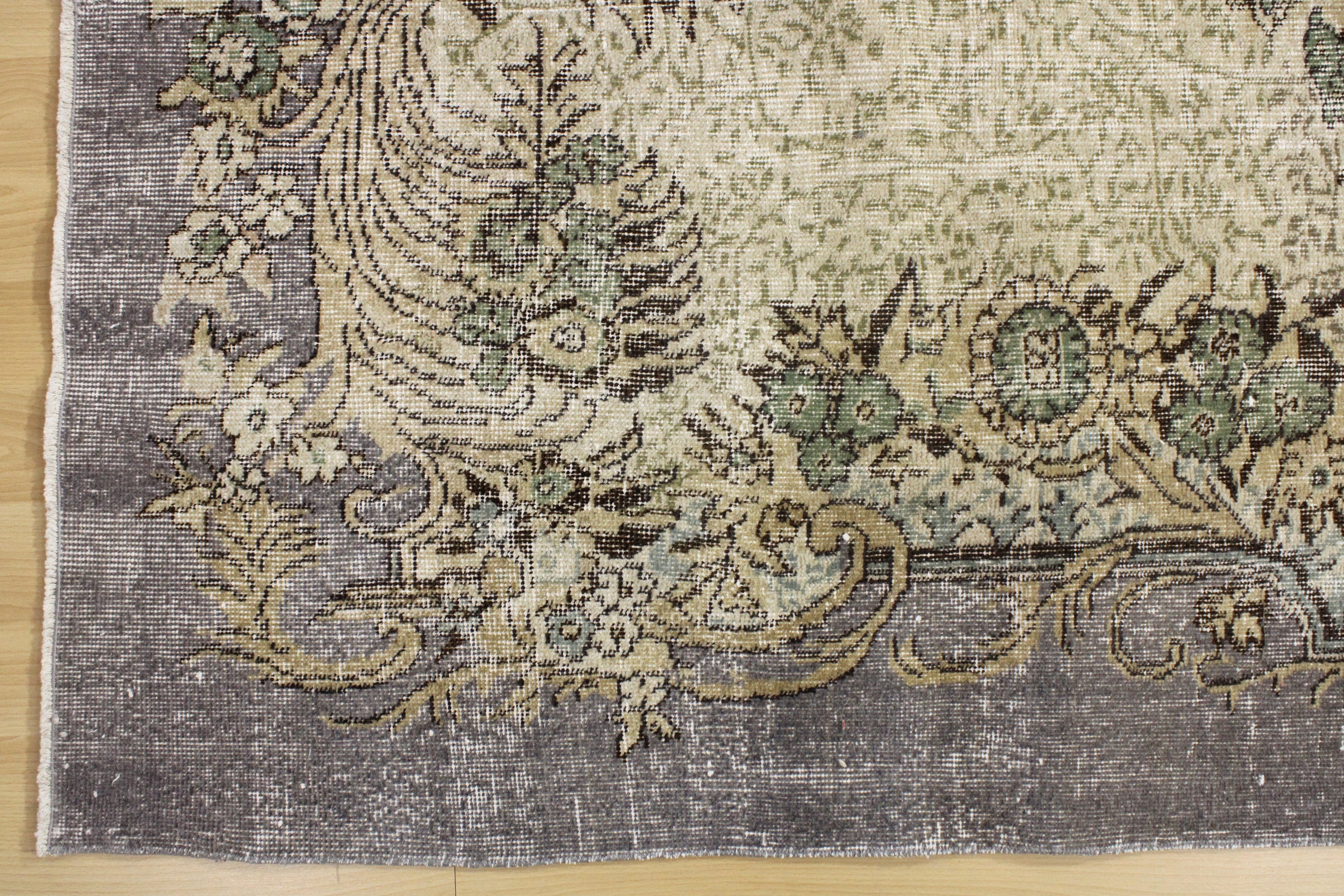 Turkish Vintage Hand-Knotted Wool Rug