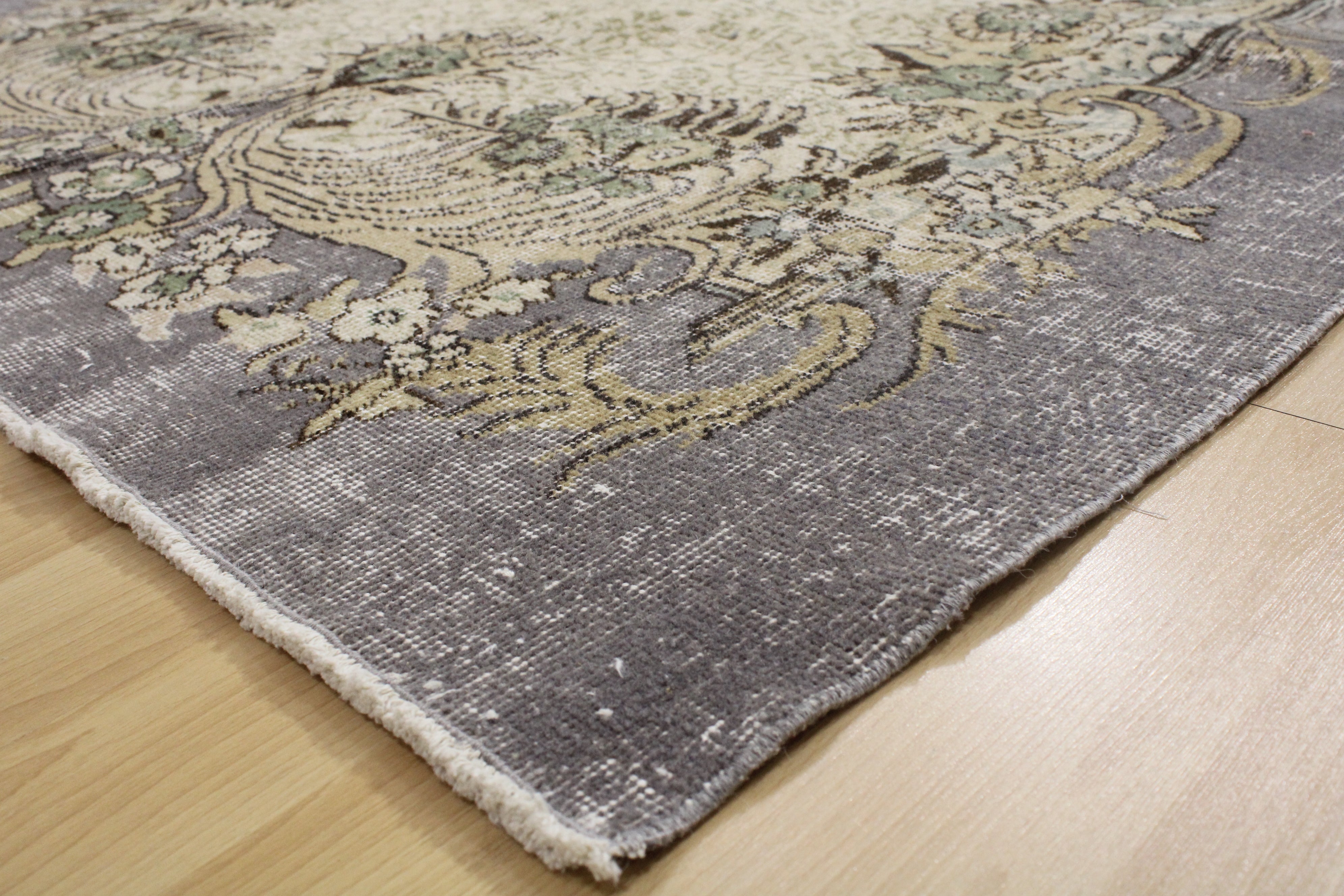 Turkish Vintage Hand-Knotted Wool Rug